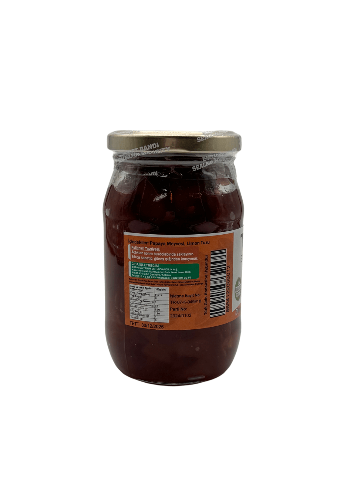 Tokasya Papaya Reçeli 420 g (4 lü Kavanoz) 