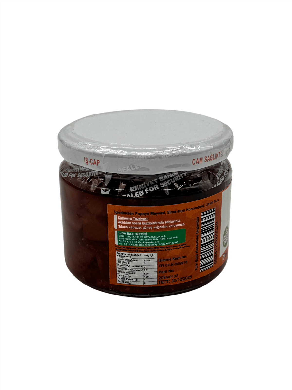 Tokasya Papaya Reçeli (Elma Konsantreli) 330 g