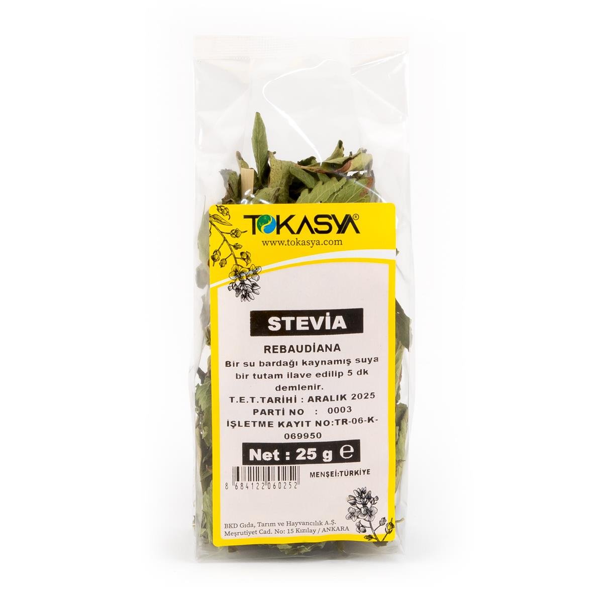 Tokasya Stevia 25 g (5 li Paket)