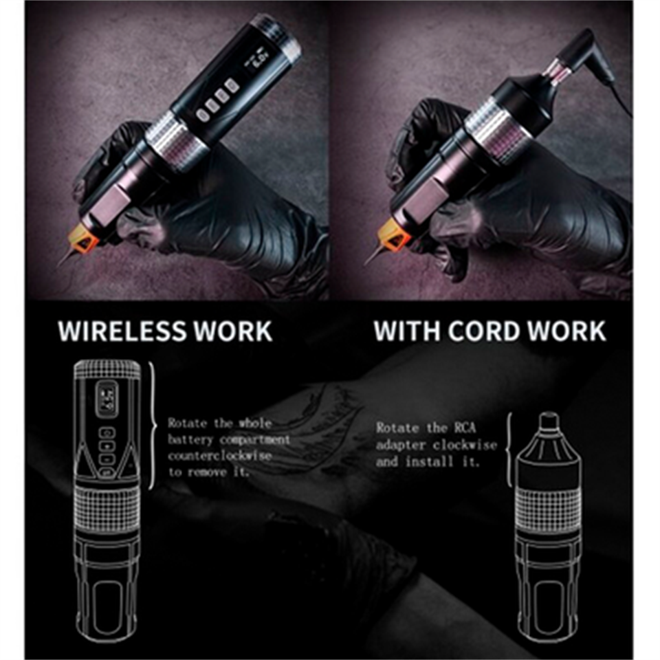 BRONC WIRELESS TATTOO PEN V8 4.0 Stroke Black