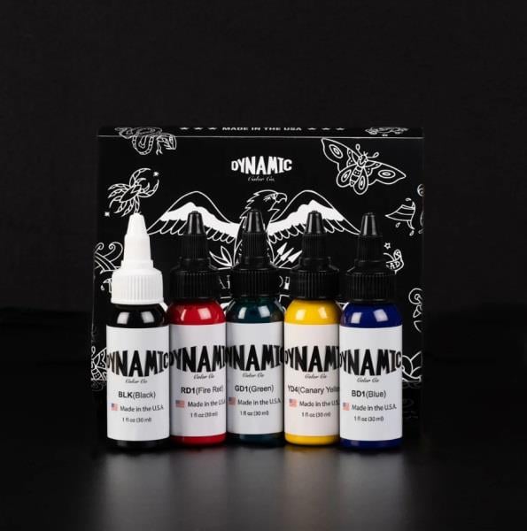 Dynamic Traditional 5 Renk 1 oz 30 ml Dövme Boyası Seti