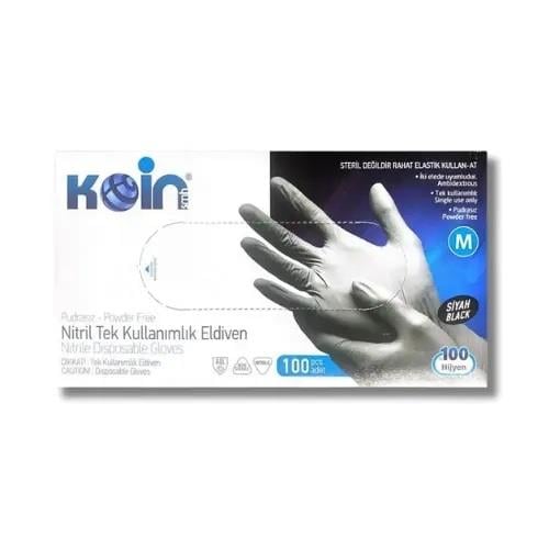Koinsmh Pudrasız Siyah Nitril Eldiven Large