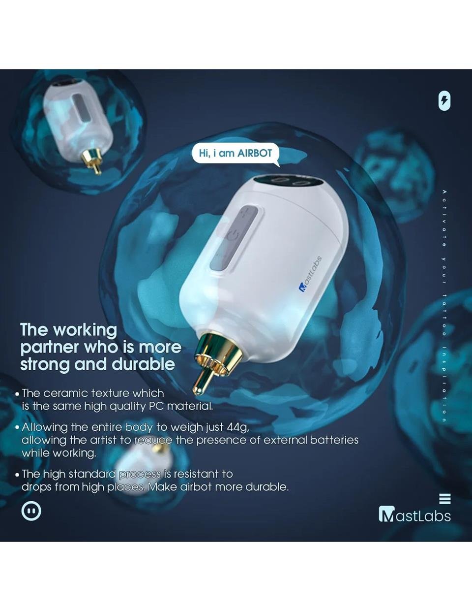 Mast Airbot Smart Kablosuz Dövme Makinesi Adaptörü