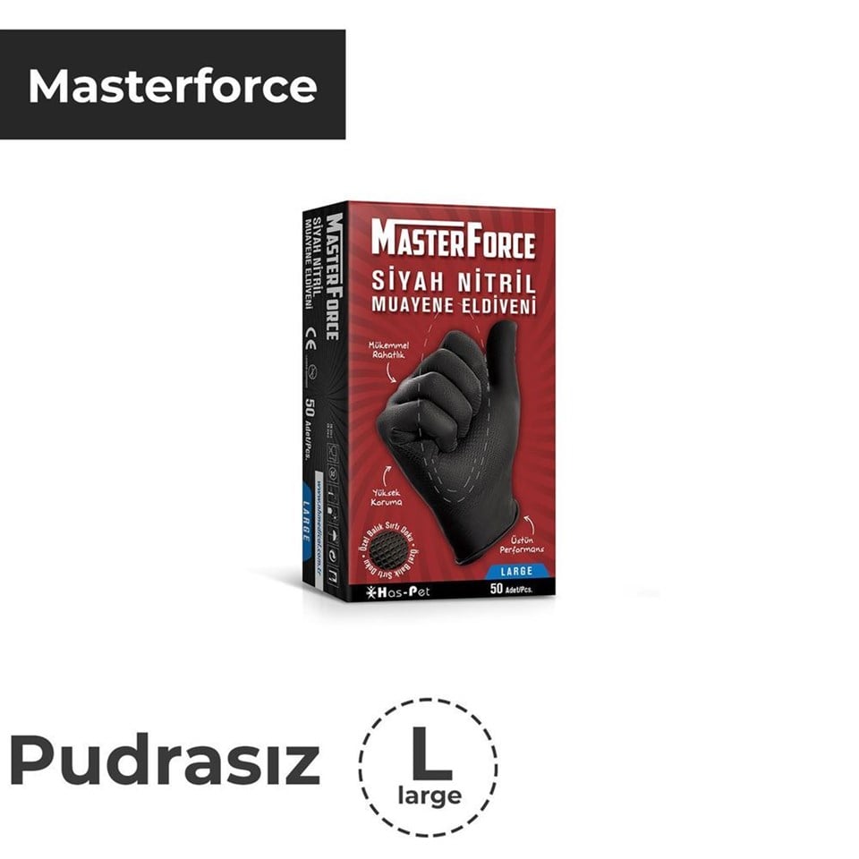 Siyah Masterforce Nitril Eldiven - L
