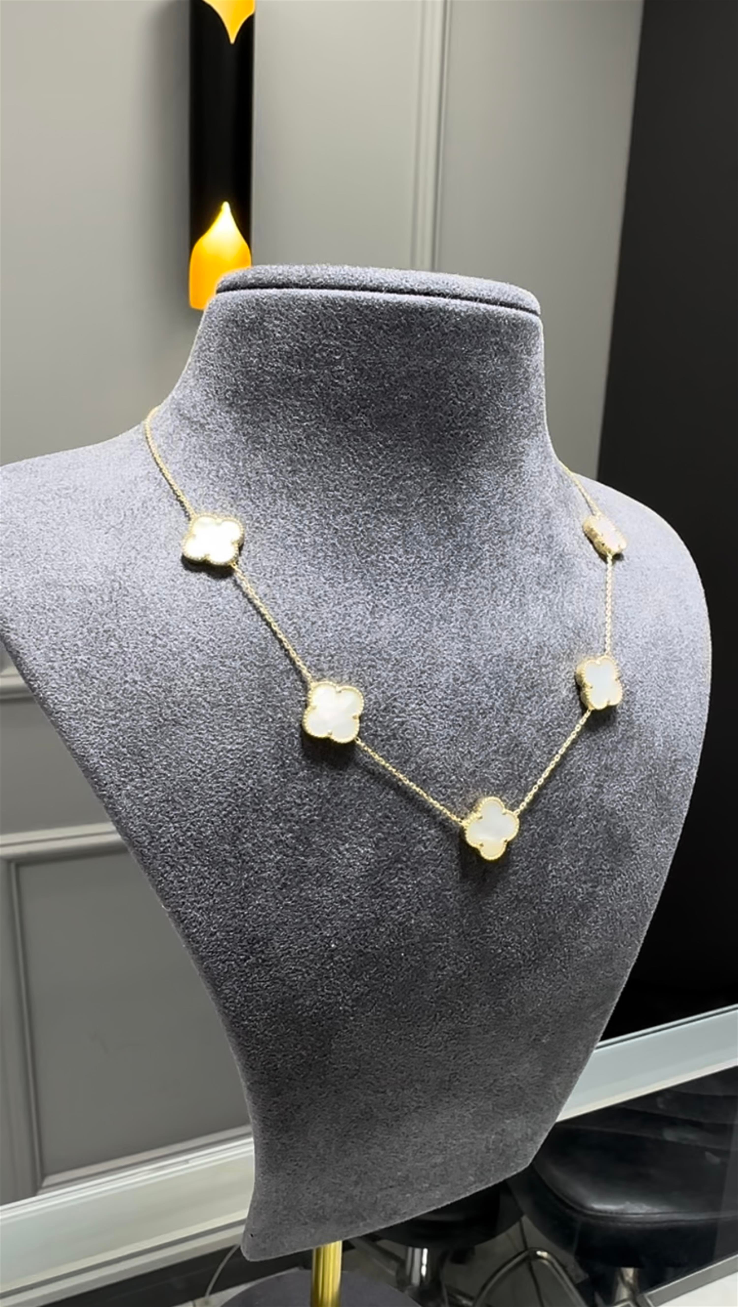 Sedef Taşlı Van Cleef 5 Yonca Kolye