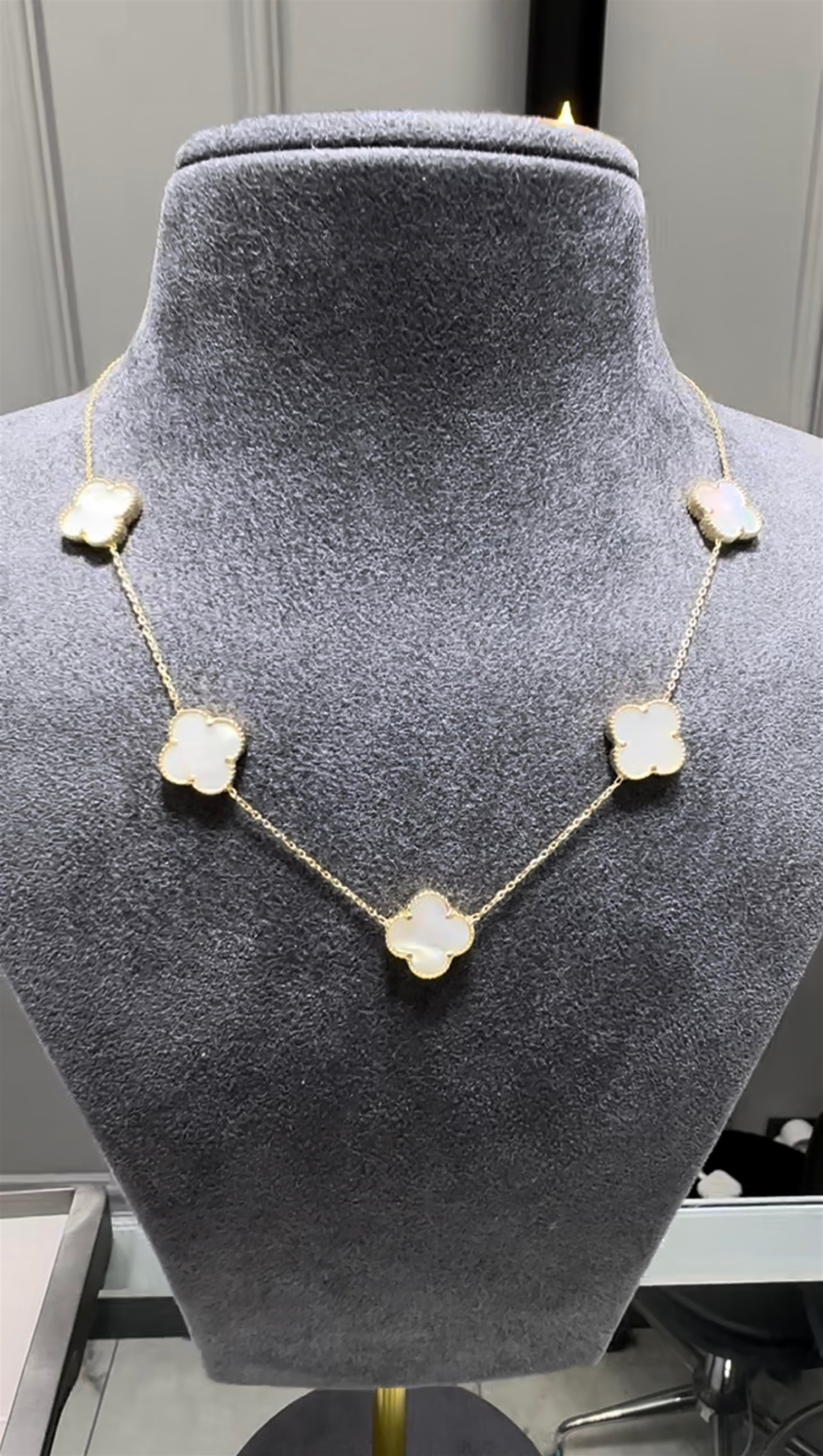 Sedef Taşlı Van Cleef 5 Yonca Kolye