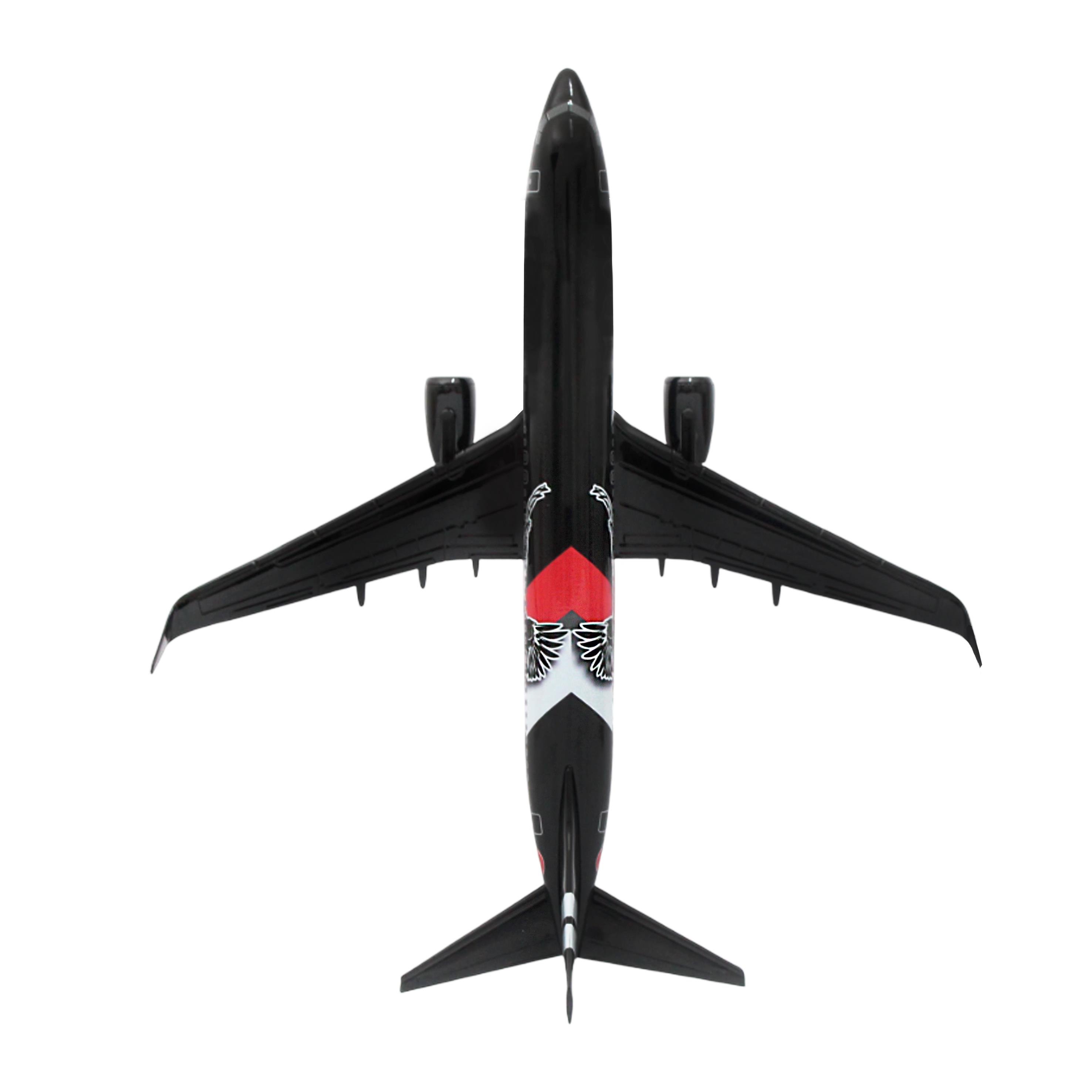 UCK0155Zekupp Boeing 737-800 1/100 Ölçek Siyah  Kartal Tasarımlı Maket Uçak