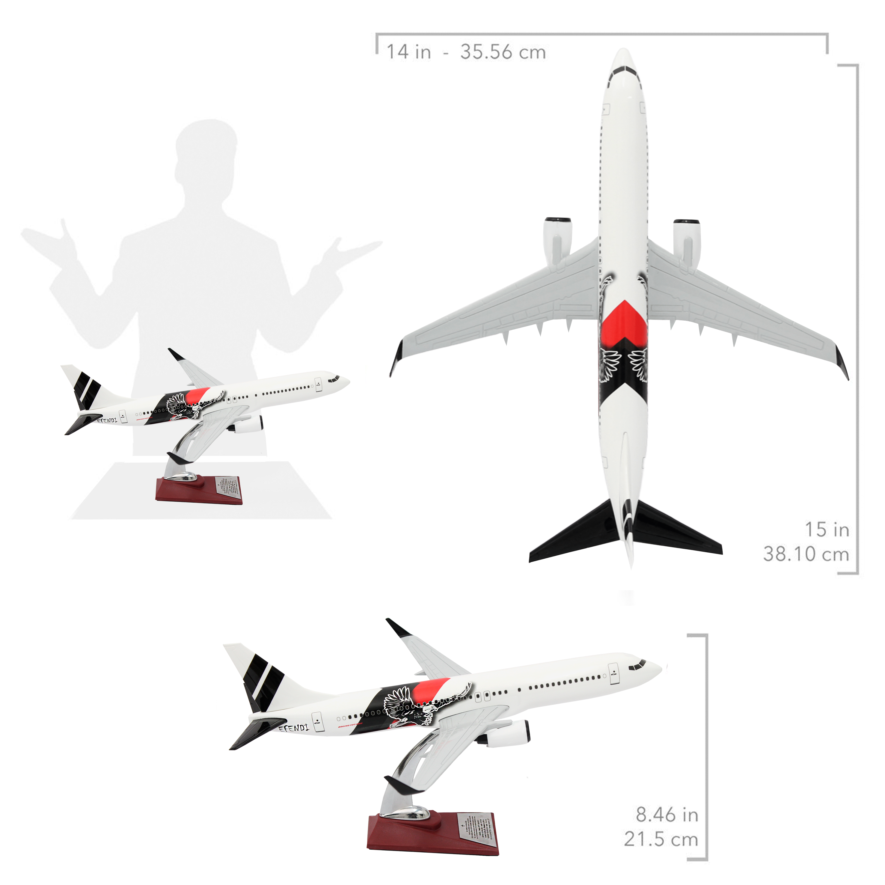 UCK0159Zekupp Boeing 737-800 1/100 Ölçek Forza Beyaz Tasarım Maket Uçak
