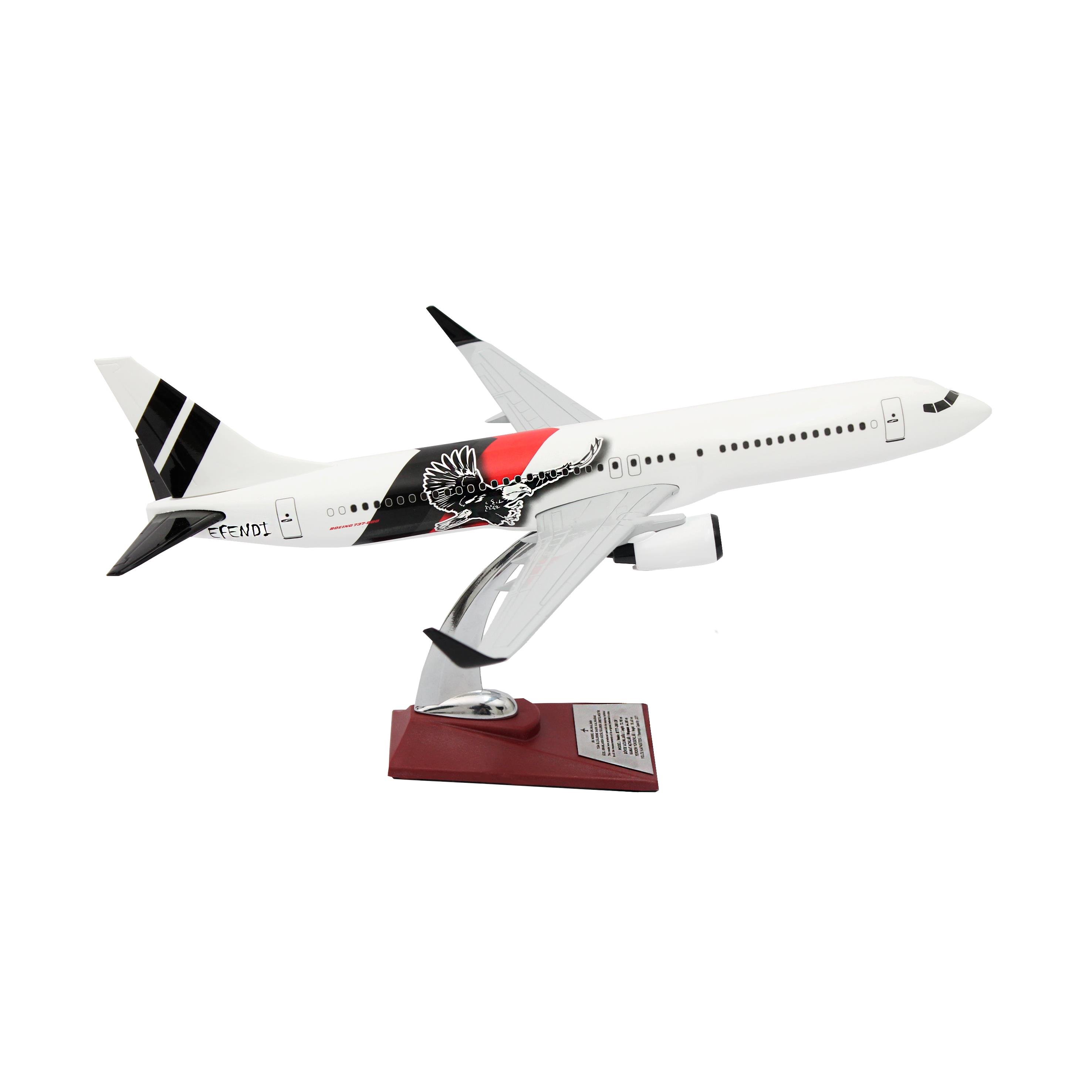 UCK0159Zekupp Boeing 737-800 1/100 Ölçek Forza Beyaz Tasarım Maket Uçak