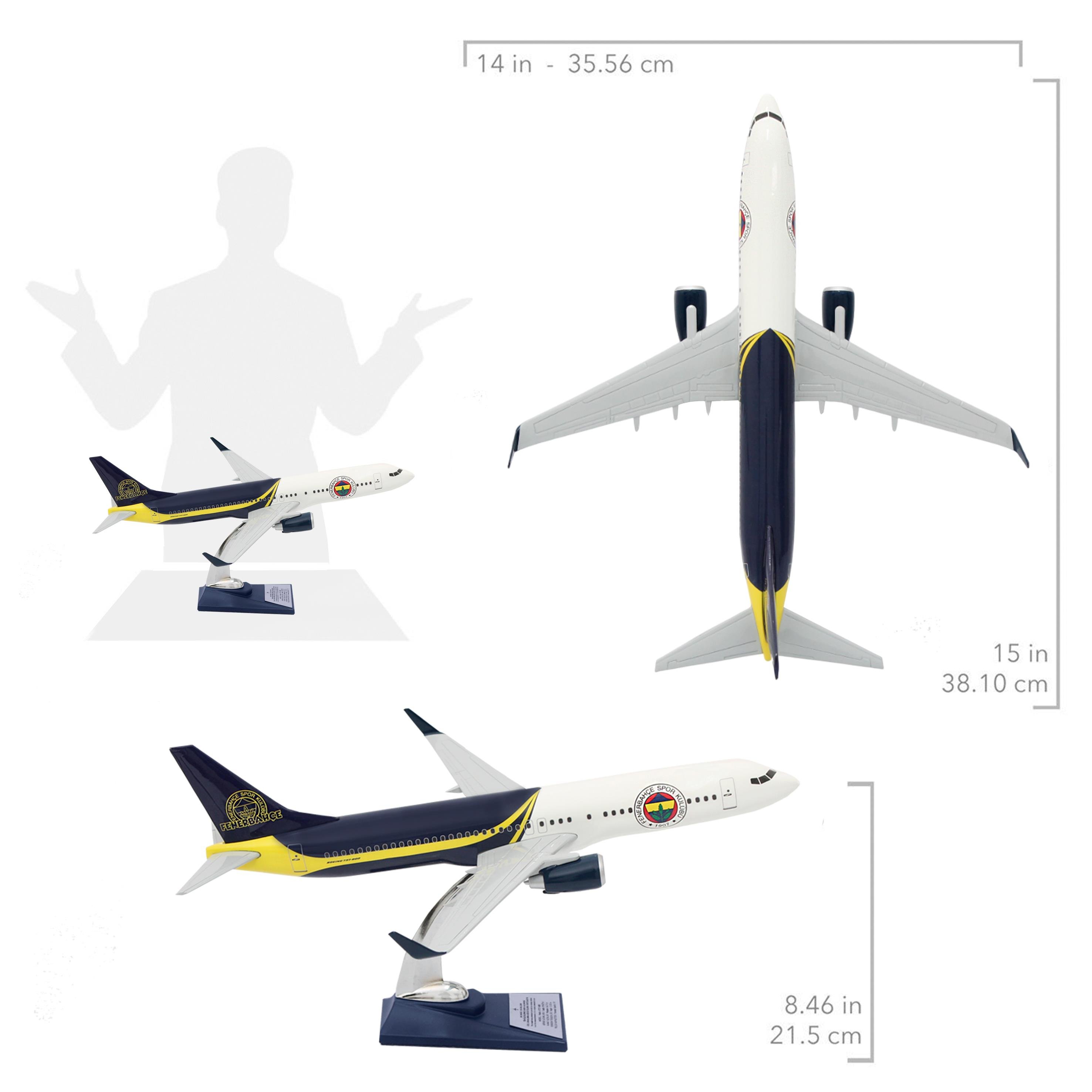 UCK0189Zekupp Boeing 737-800 1/100 Ölçek Fenerbahçe Lisanslı Tasarım Maket Uçak