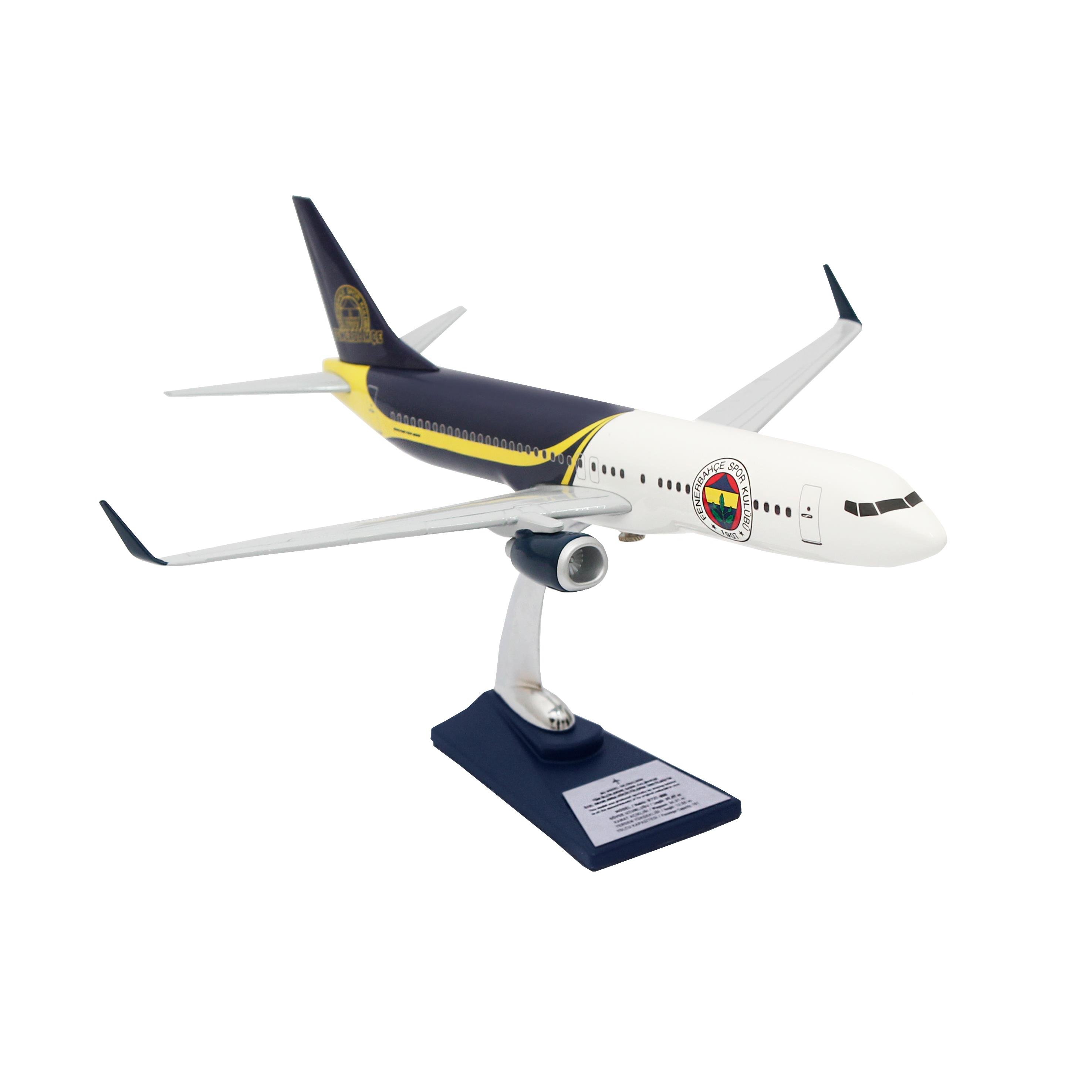 UCK0189Zekupp Boeing 737-800 1/100 Ölçek Fenerbahçe Lisanslı Tasarım Maket Uçak
