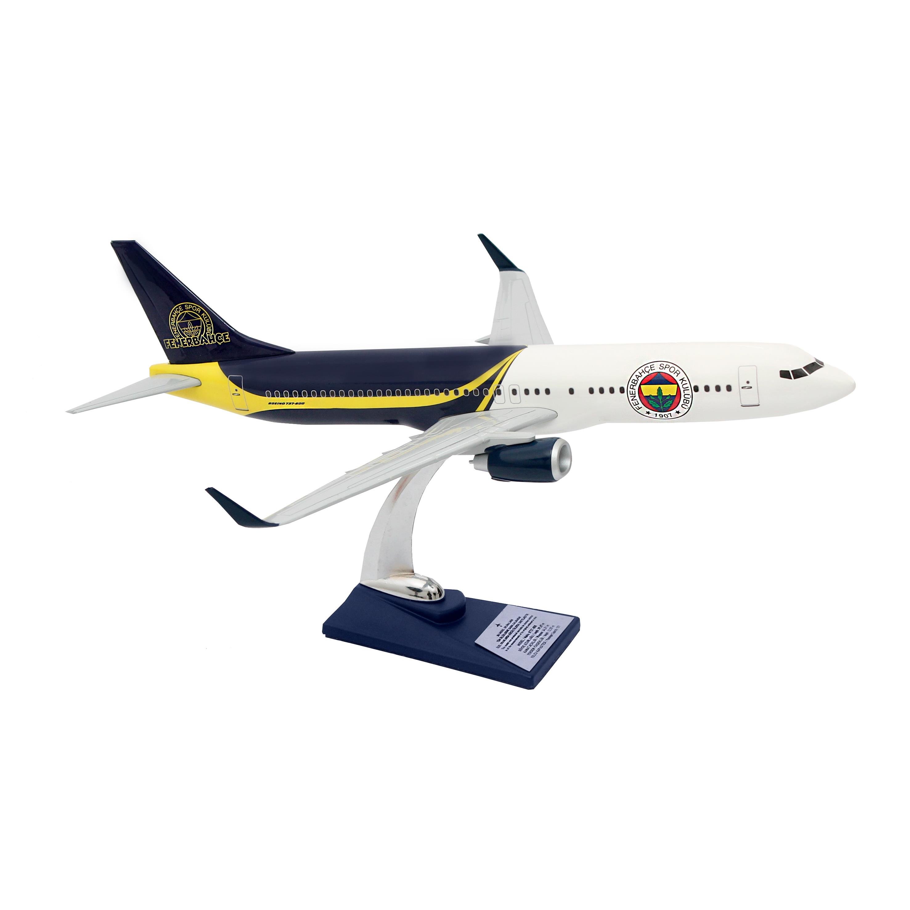 UCK0189Zekupp Boeing 737-800 1/100 Ölçek Fenerbahçe Lisanslı Tasarım Maket Uçak