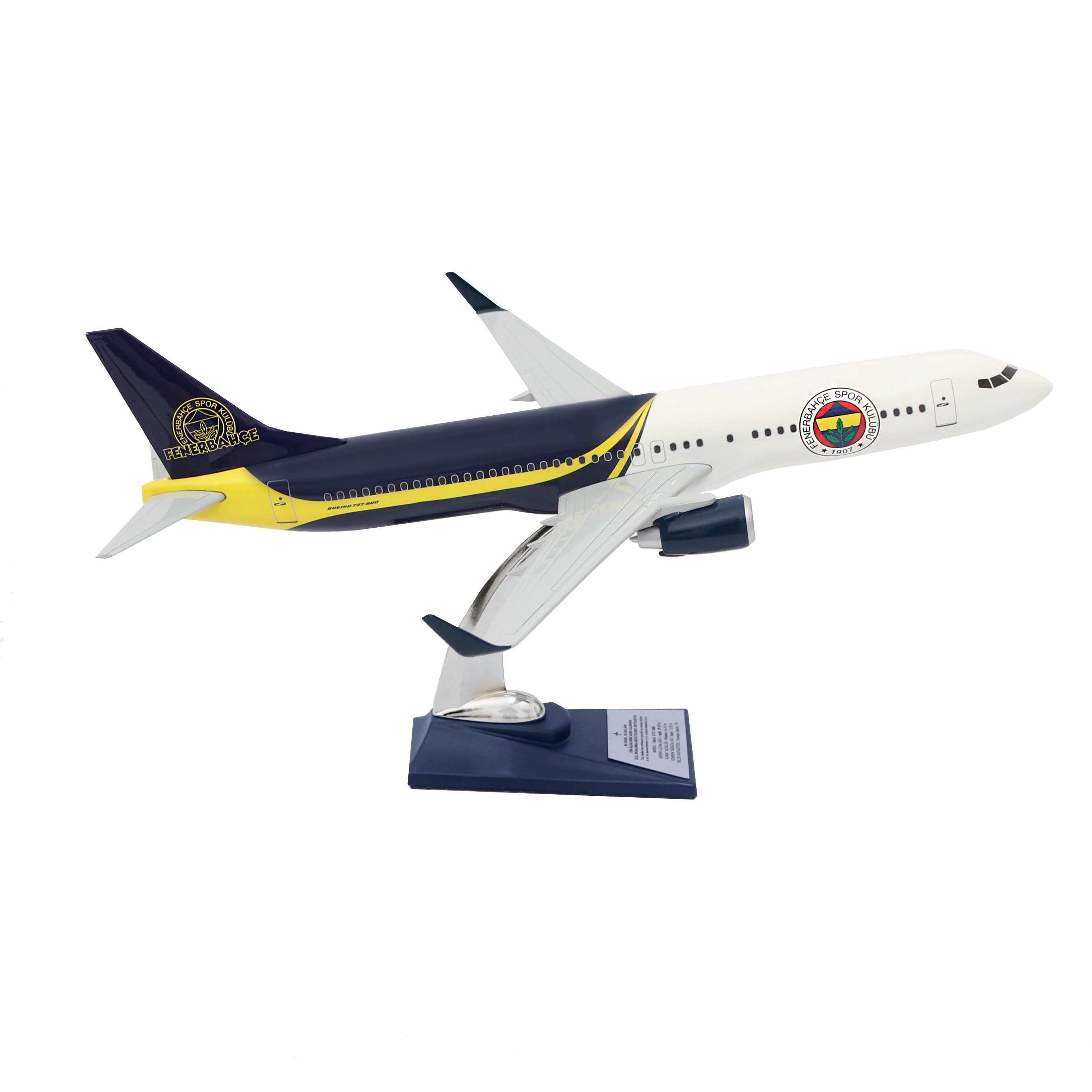 UCK0189Zekupp Boeing 737-800 1/100 Ölçek Fenerbahçe Lisanslı Tasarım Maket Uçak