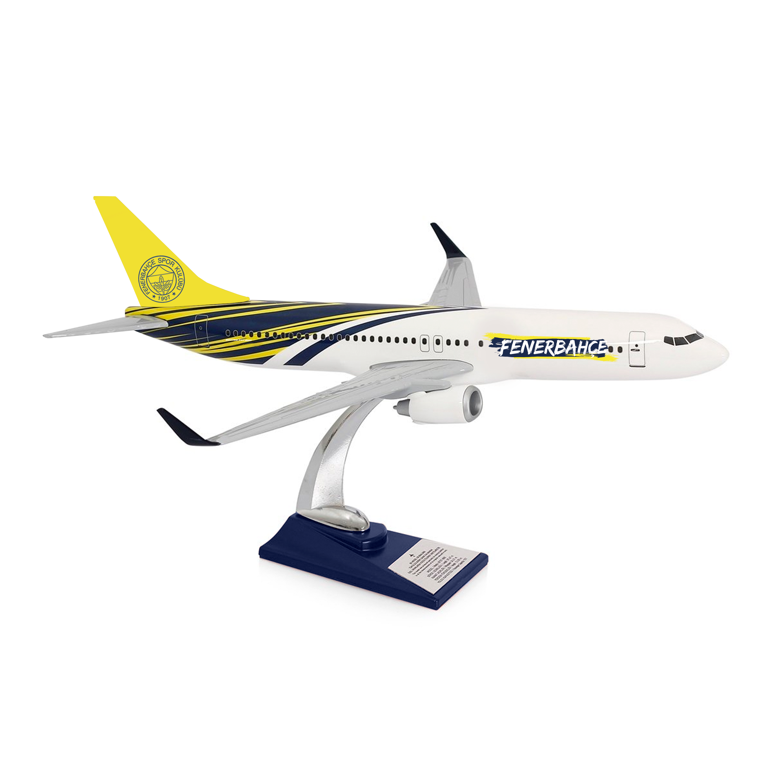 UCK0190Zekupp Boeing 737-800 1/100 Ölçek Fenerbahçe Lisanslı Tasarım Maket Uçak