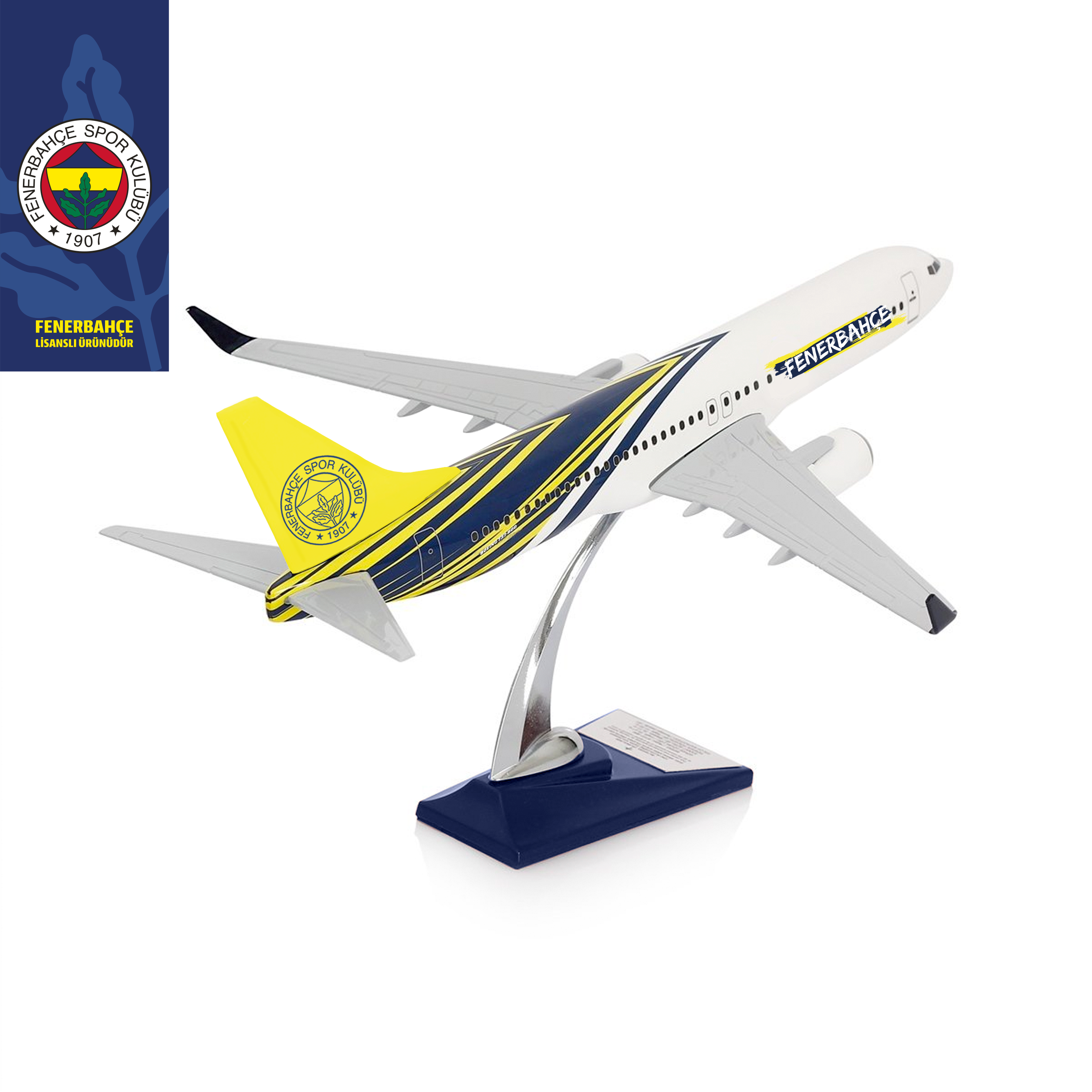 UCK0190Zekupp Boeing 737-800 1/100 Ölçek Fenerbahçe Lisanslı Tasarım Maket Uçak
