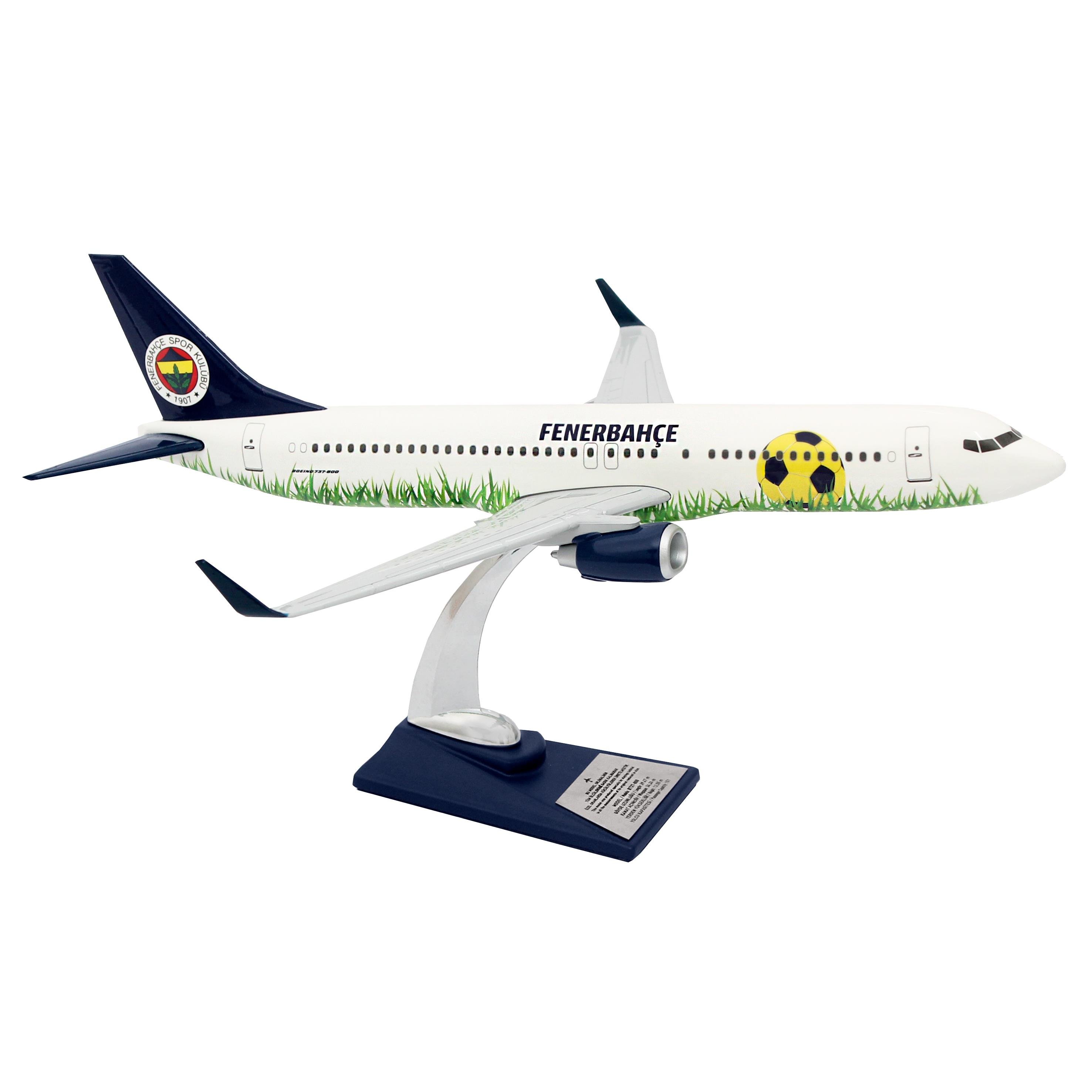 UCK0194Zekupp Boeing 737-800 1/100 Ölçek Fenerbahçe Lisanslı Stadyum Tasarım Maket Uçak