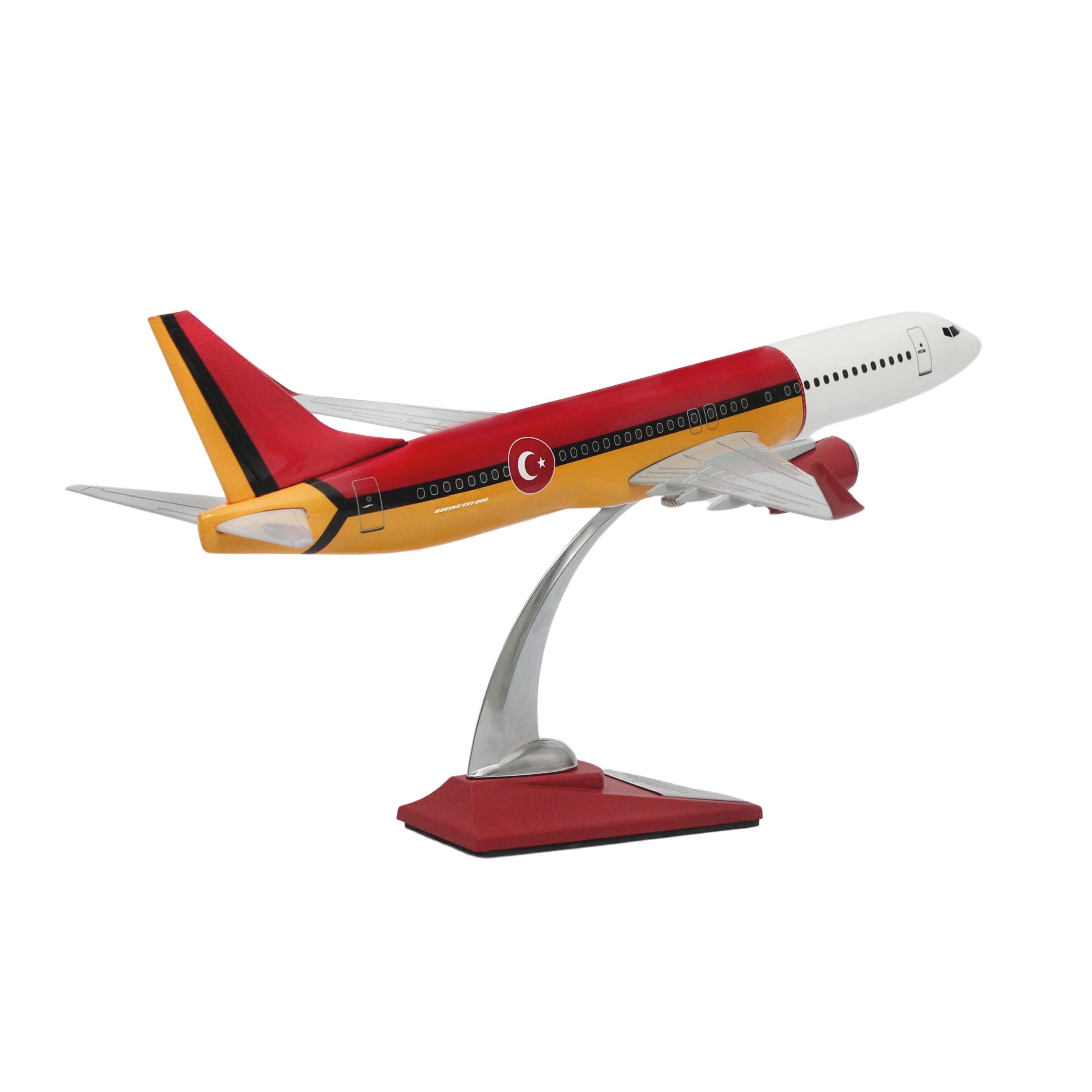 UCK0208Zekupp Boeing 737-800 1/100 Ölçek Sarı Kırmızı Klasik Maket Uçak