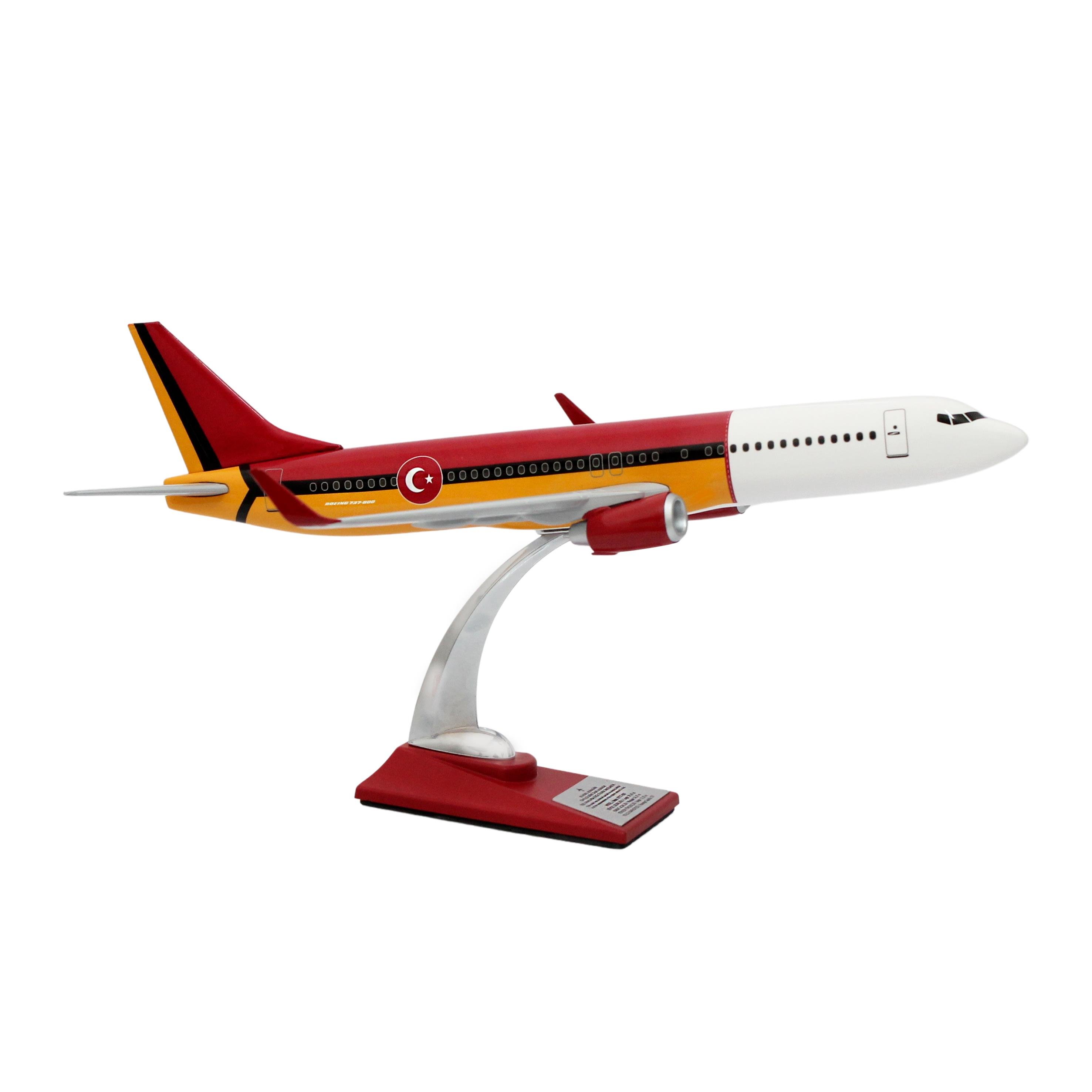 UCK0208Zekupp Boeing 737-800 1/100 Ölçek Sarı Kırmızı Klasik Maket Uçak
