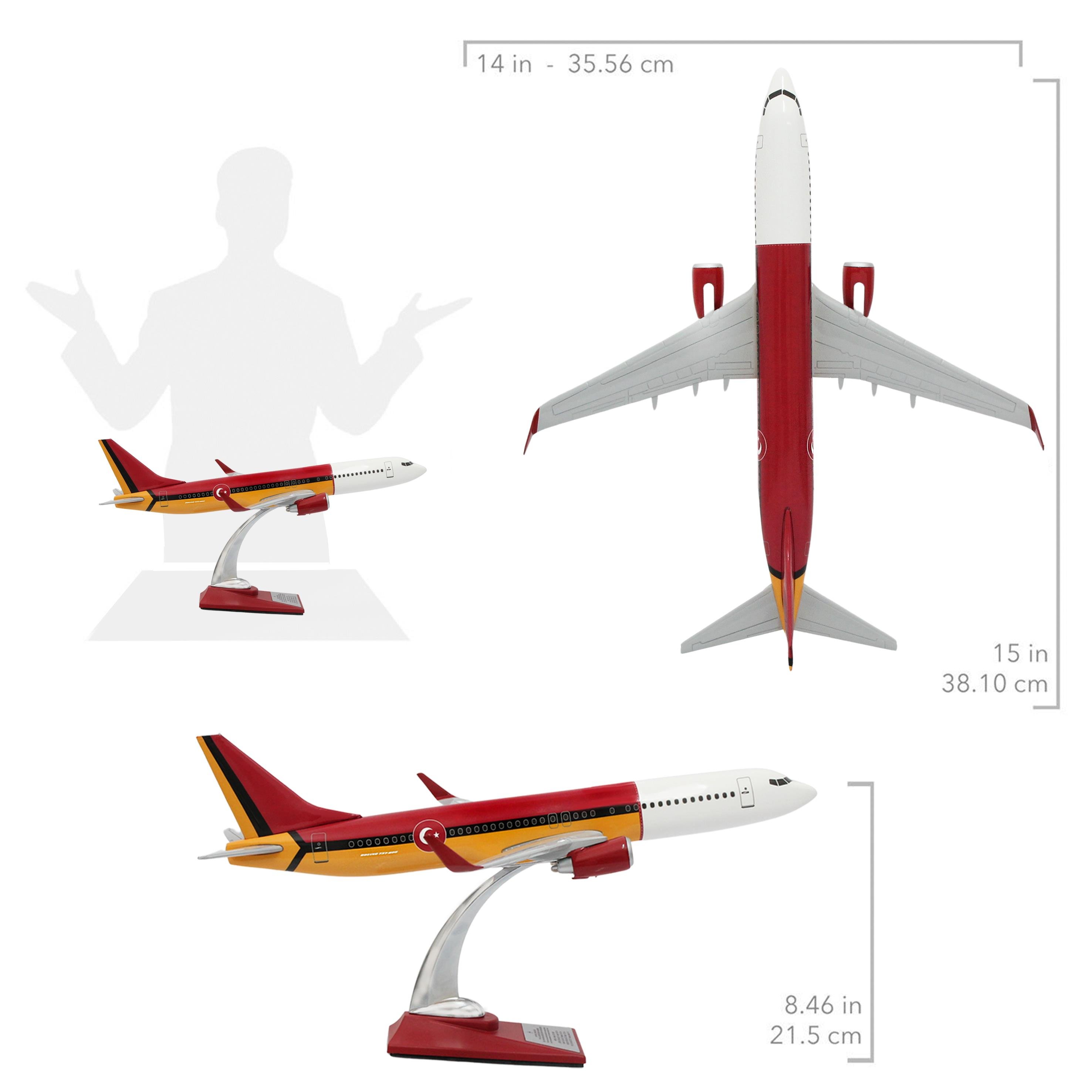 UCK0208Zekupp Boeing 737-800 1/100 Ölçek Sarı Kırmızı Klasik Maket Uçak