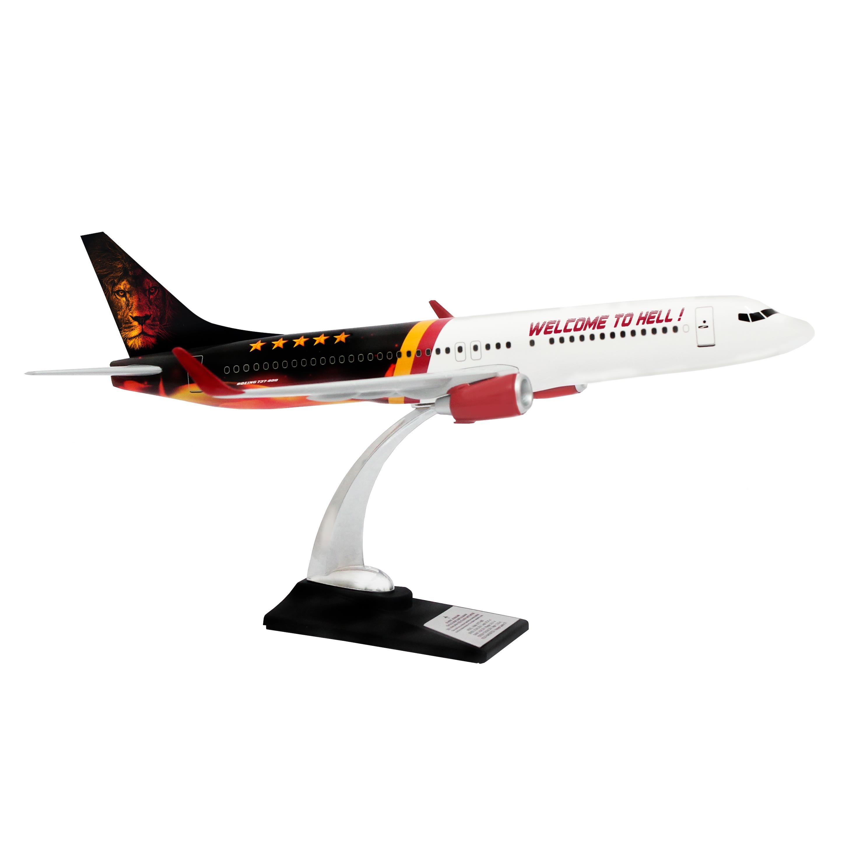 UCK0210Zekupp Boeing 737-800 1/100 Ölçek Welcome to Hell Tasarımlı Maket Uçak