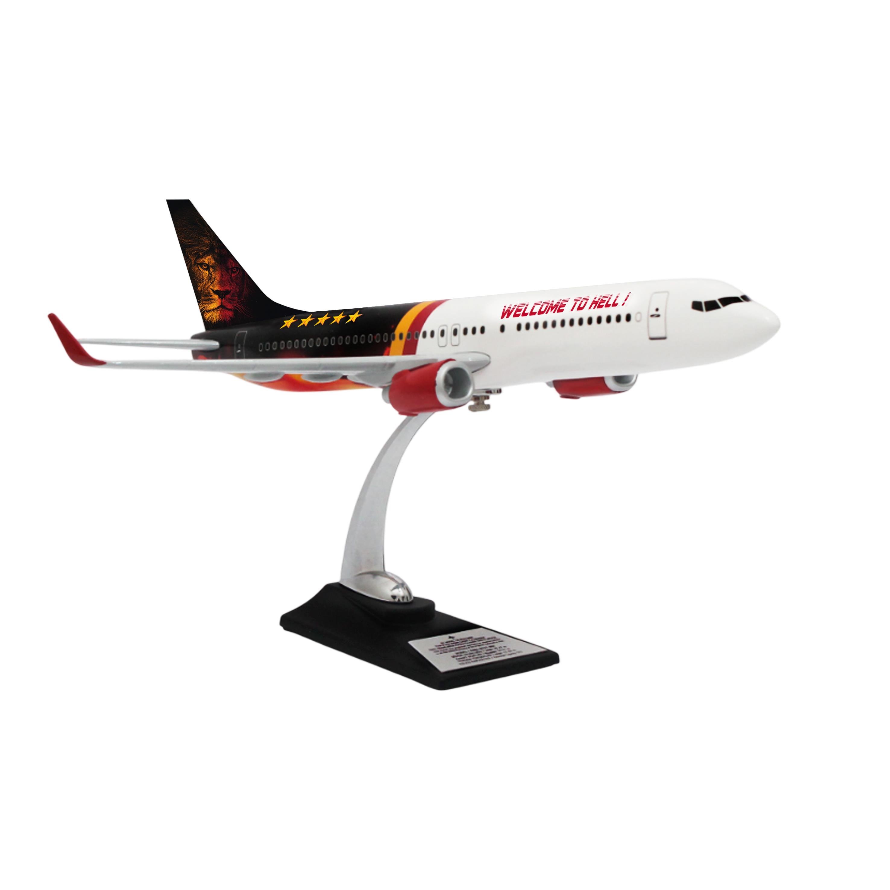 UCK0210Zekupp Boeing 737-800 1/100 Ölçek Welcome to Hell Tasarımlı Maket Uçak