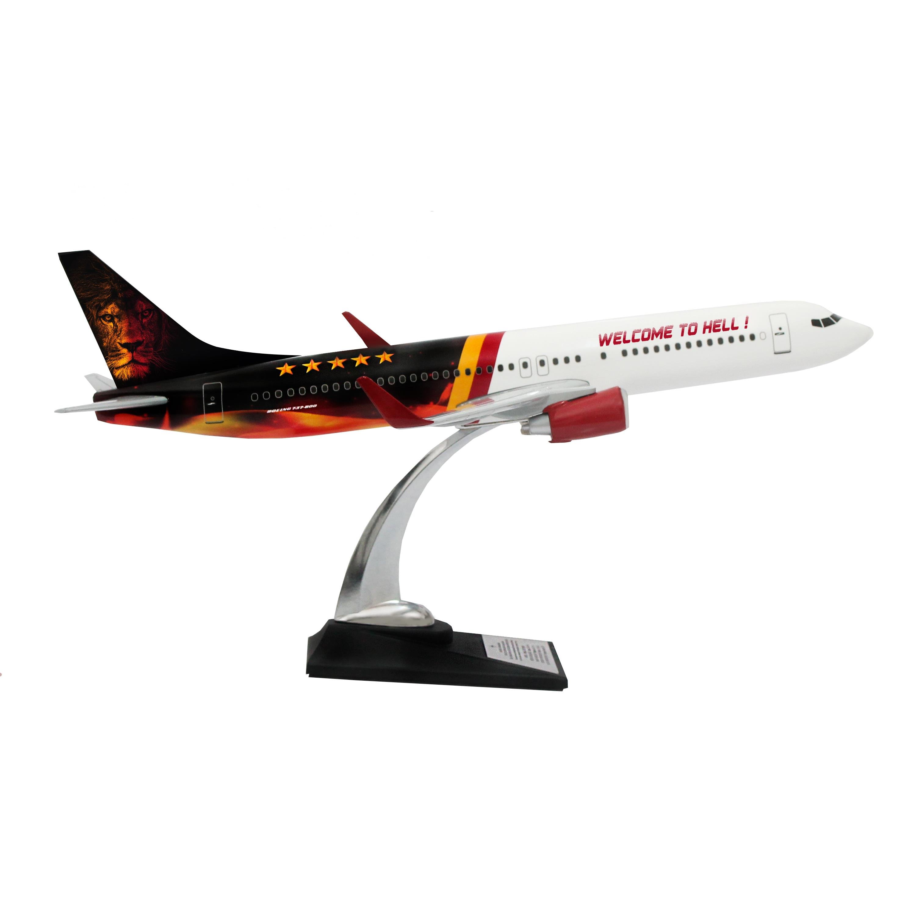 UCK0210Zekupp Boeing 737-800 1/100 Ölçek Welcome to Hell Tasarımlı Maket Uçak
