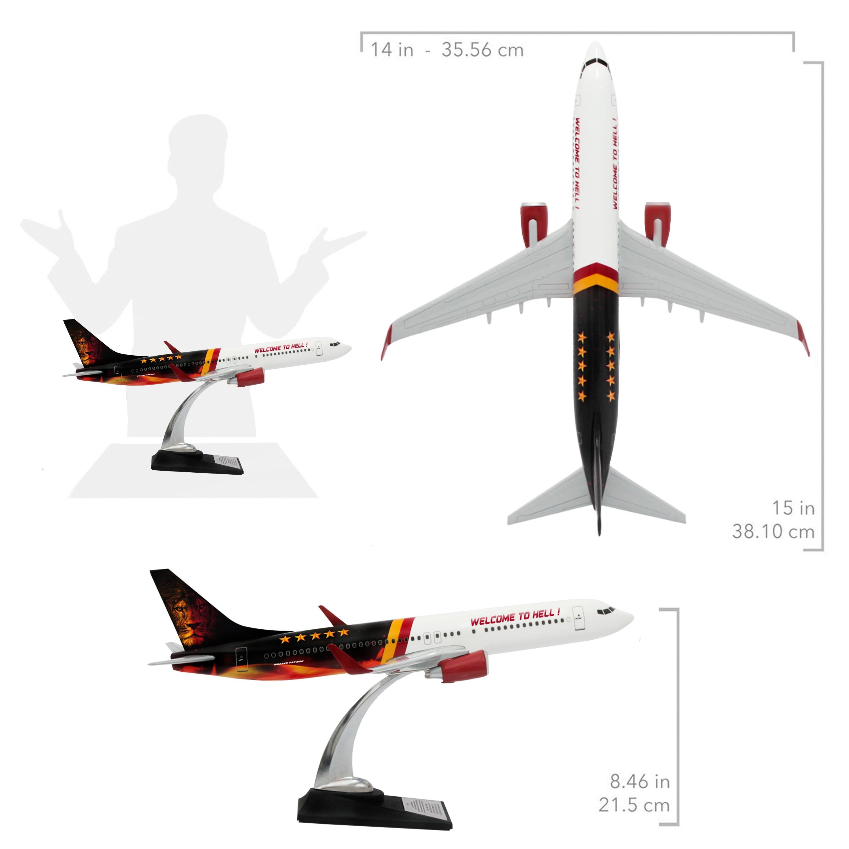 UCK0210Zekupp Boeing 737-800 1/100 Ölçek Welcome to Hell Tasarımlı Maket Uçak
