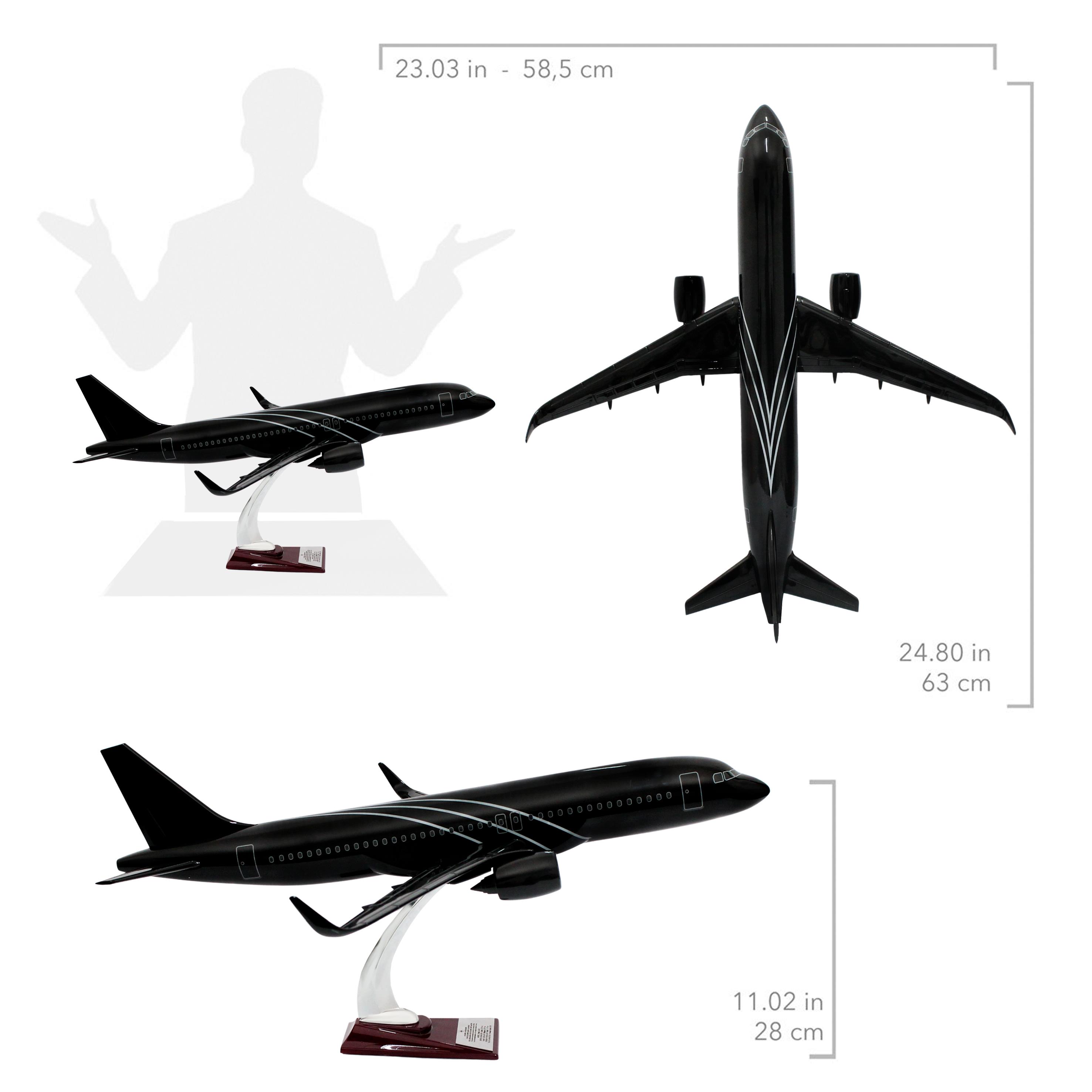 UCK0215Zekupp Airbus 320-200 1/60 Ölçek Çizgili  Tasarım Keman Boy Maket Uçak