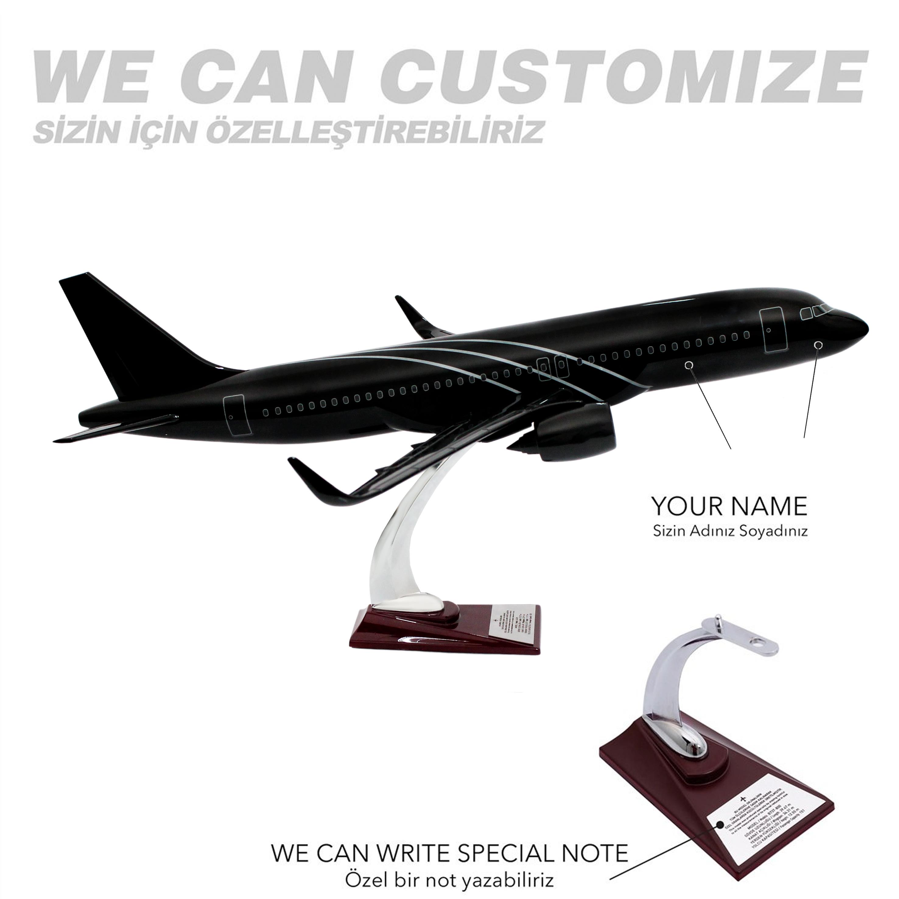 UCK0215Zekupp Airbus 320-200 1/60 Ölçek Çizgili  Tasarım Keman Boy Maket Uçak