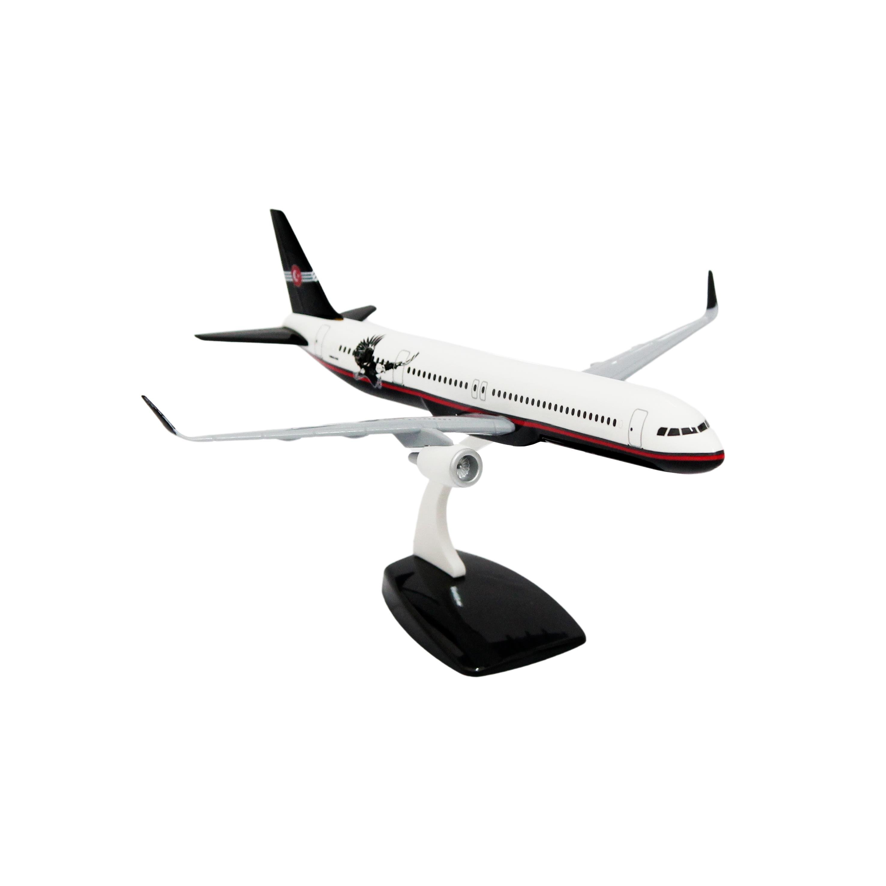 UCK02223Zekupp Airbus 321 1/200 Ölçek Siyah Beyaz Kartal Klasik Tasarım Plastik Maket Uçak