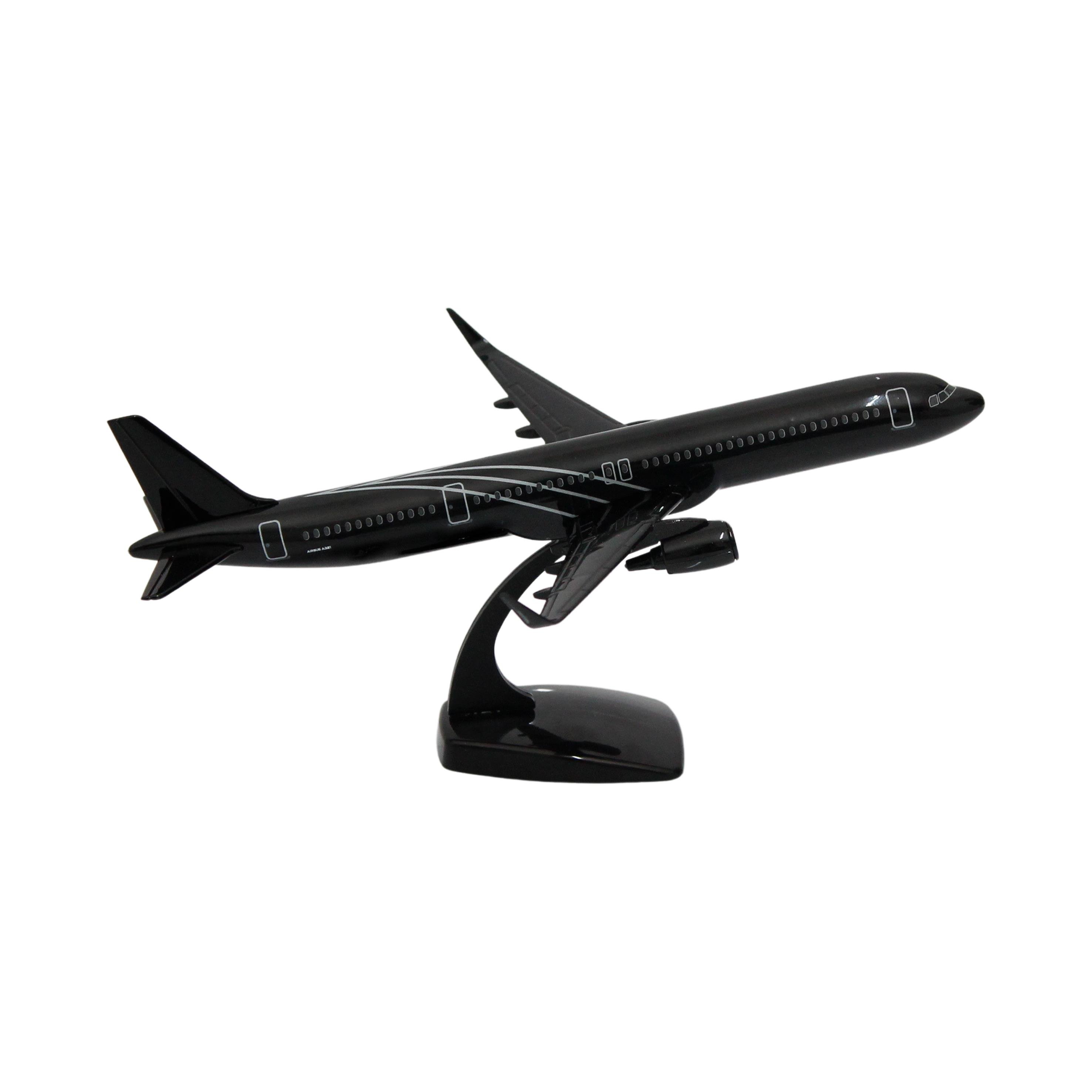 UCK0222Zekupp Airbus A321 1/200 Ölçek  Siyah Çizgili Tasarım Plastik Maket Uçak
