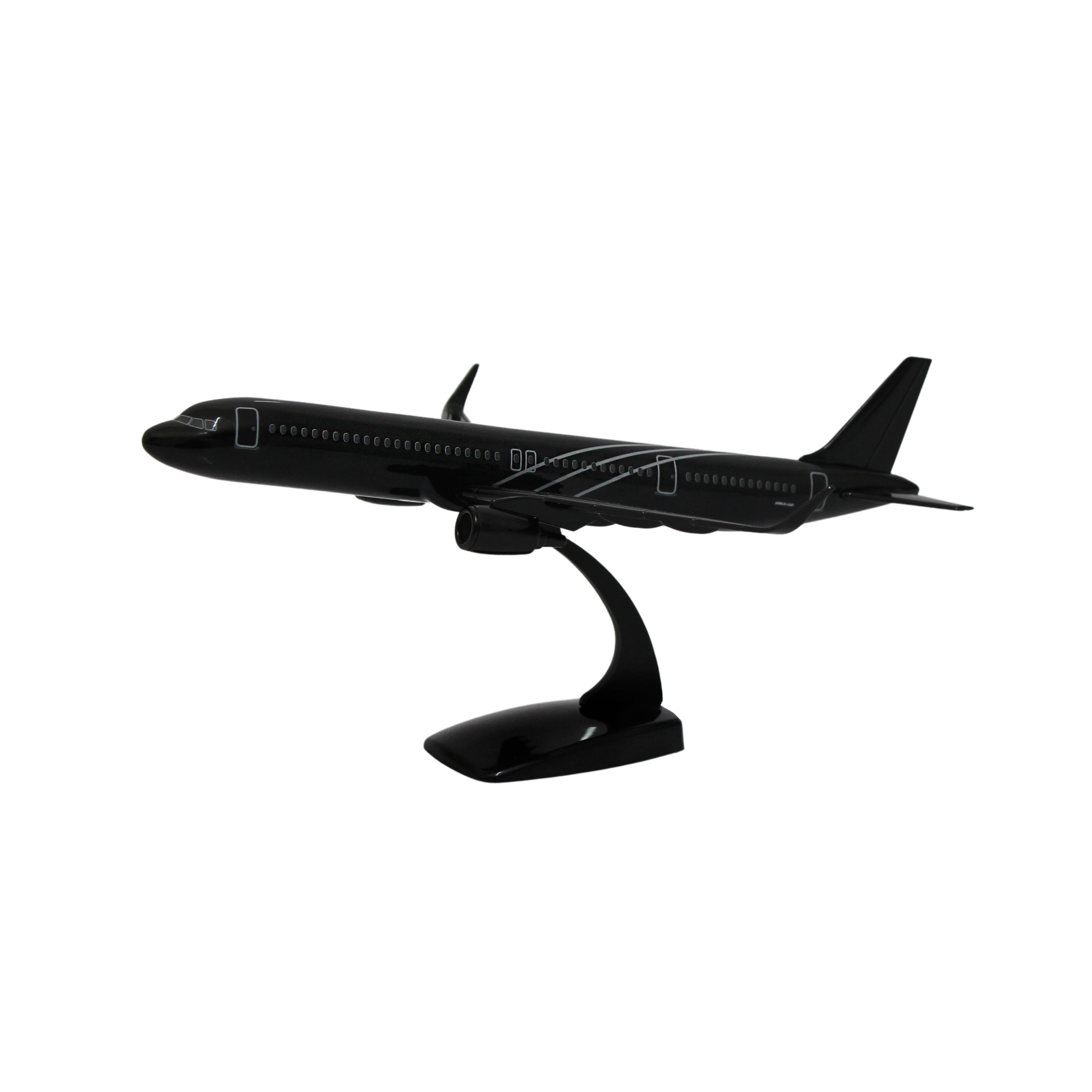 UCK0222Zekupp Airbus A321 1/200 Ölçek  Siyah Çizgili Tasarım Plastik Maket Uçak