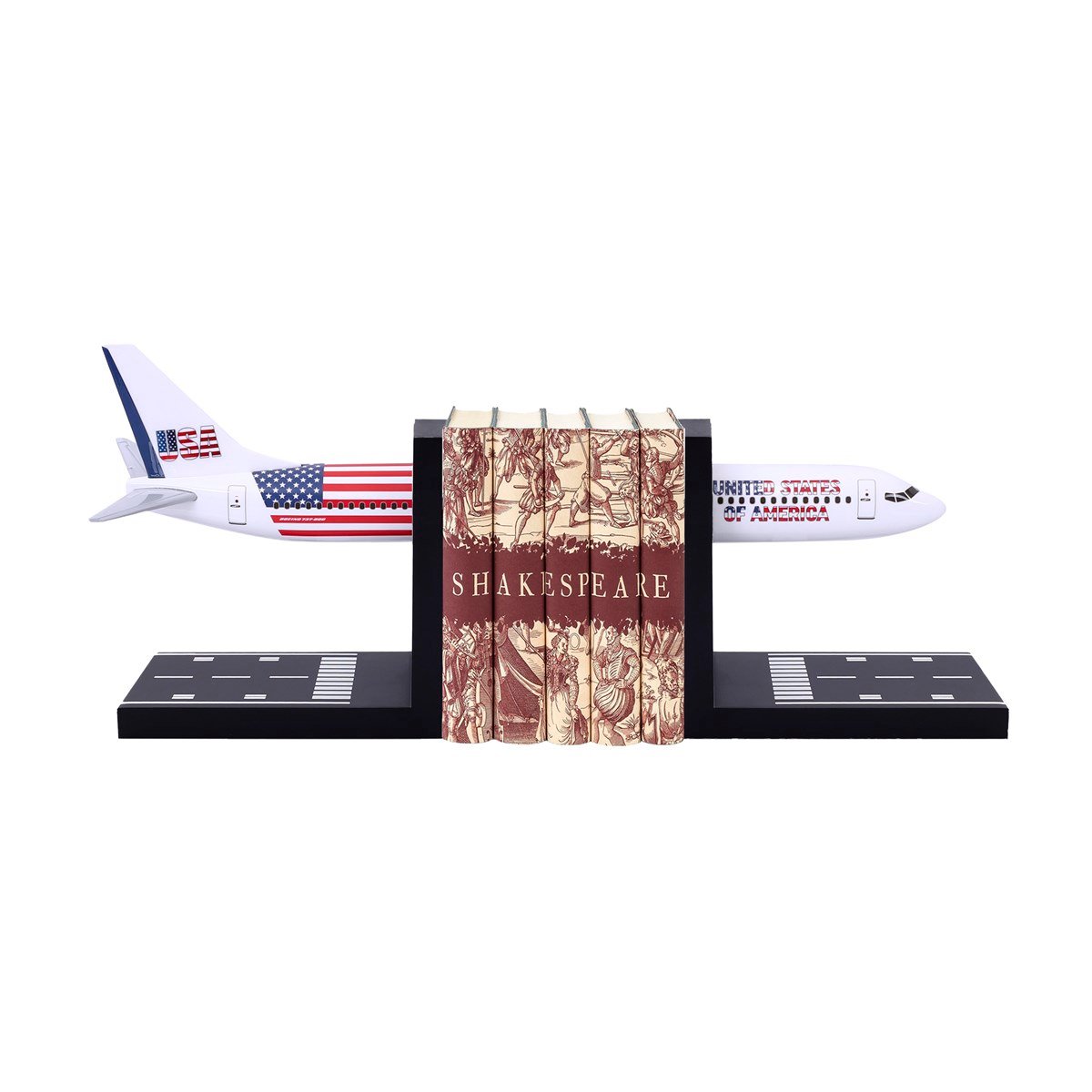 USA Boeing 737 Uçak Motifli Kitap Tutucu, 1/100 Ölçeklİ Uçak Modelli Kitap Desteği
