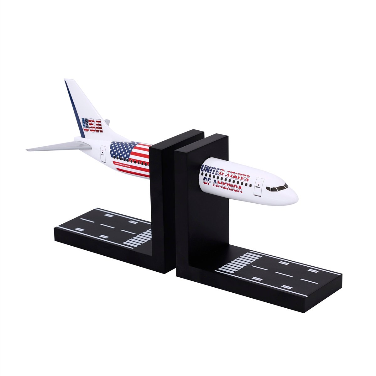 USA Boeing 737 Uçak Motifli Kitap Tutucu, 1/100 Ölçeklİ Uçak Modelli Kitap Desteği