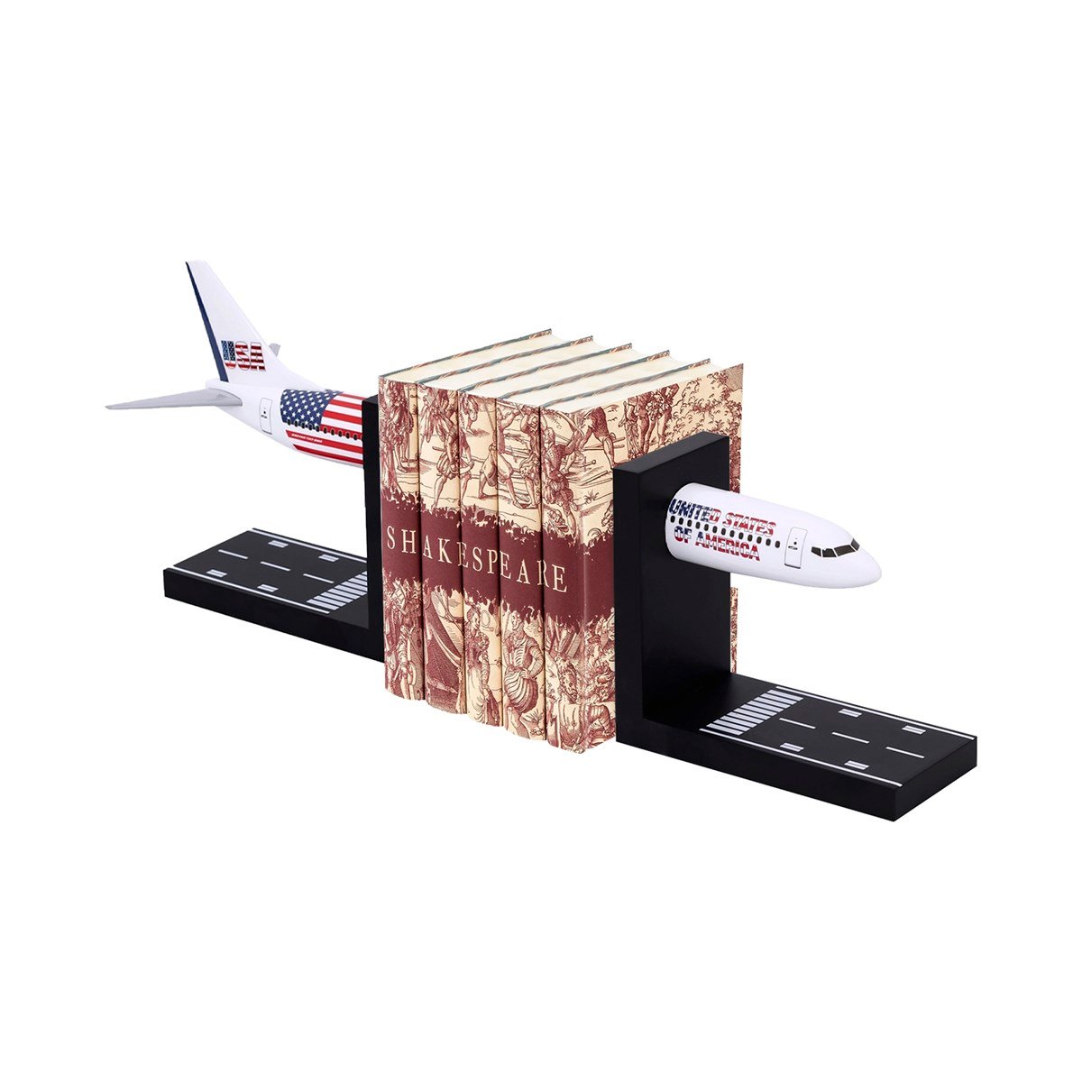 USA Boeing 737 Uçak Motifli Kitap Tutucu, 1/100 Ölçeklİ Uçak Modelli Kitap Desteği