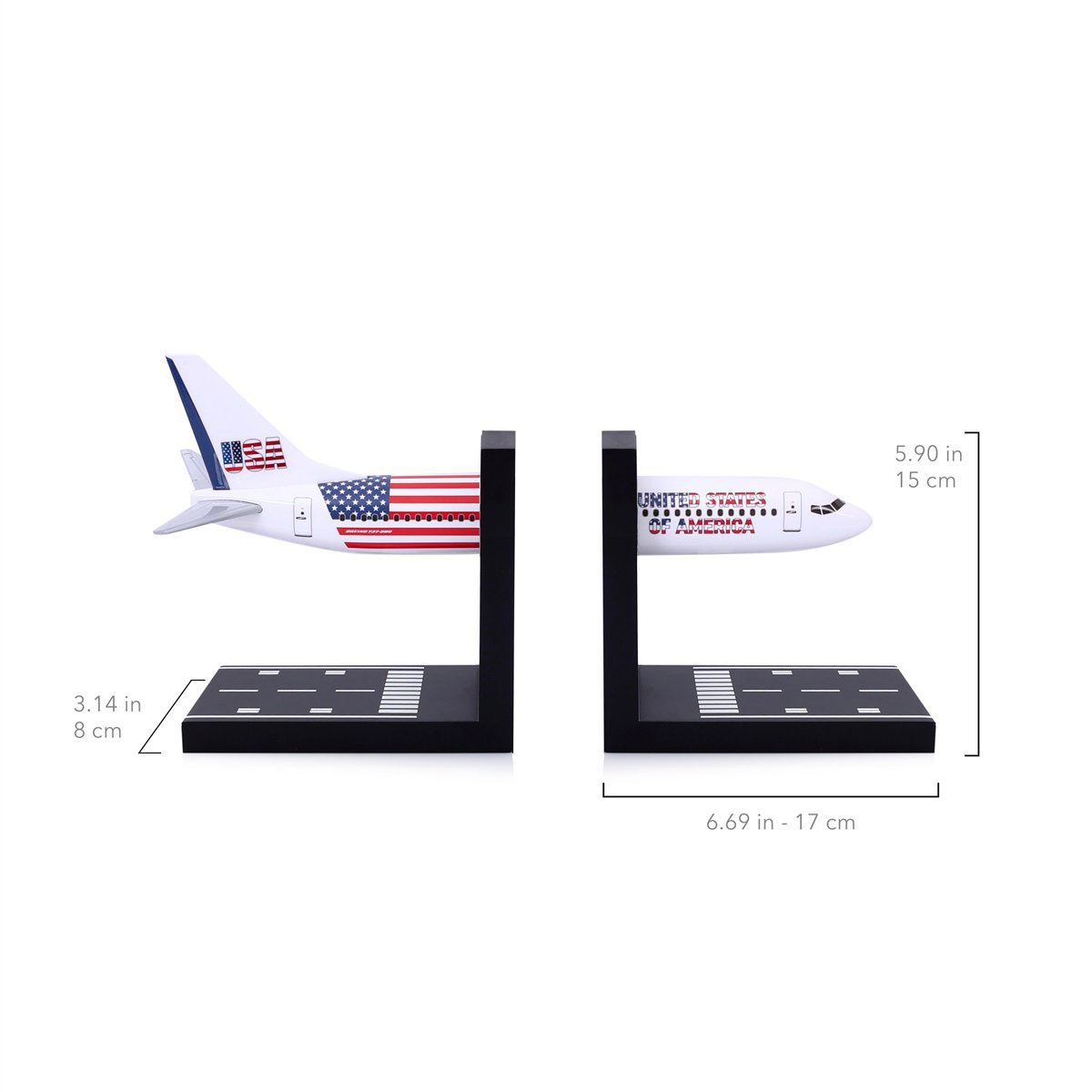 USA Boeing 737 Uçak Motifli Kitap Tutucu, 1/100 Ölçeklİ Uçak Modelli Kitap Desteği