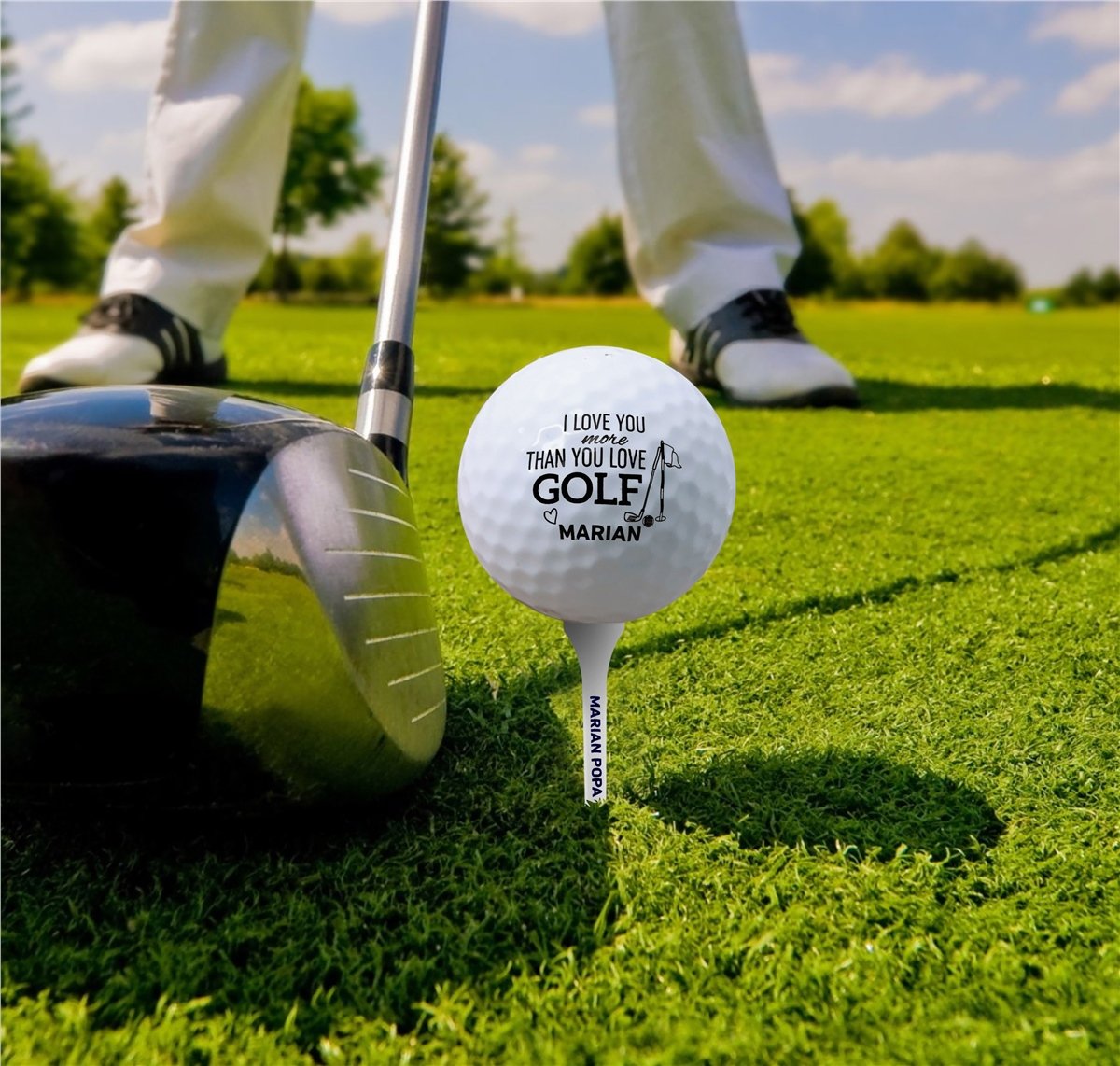 Zekupp 3 Adet Profesyonel Golf Toplu Ahşap Kutulu El Yapımı Golf Seti, Erkek İçin Hediye Fikirleri 6 Adet Tee, Profesyonel Golf Aksesuarları