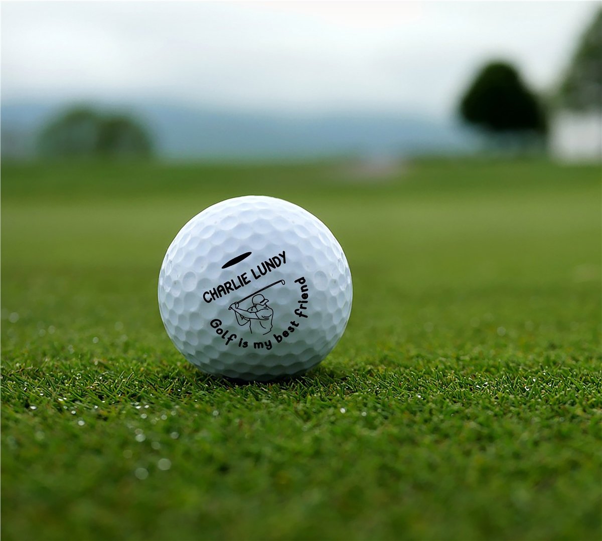 Zekupp Golf Severler İçin Bordo Renkli Ahşap Kutulu Profesyonel Gerçek Golf Topu Seti, Golf Takımı, Özel İsim Baskılı 2 Adet Golf Topu