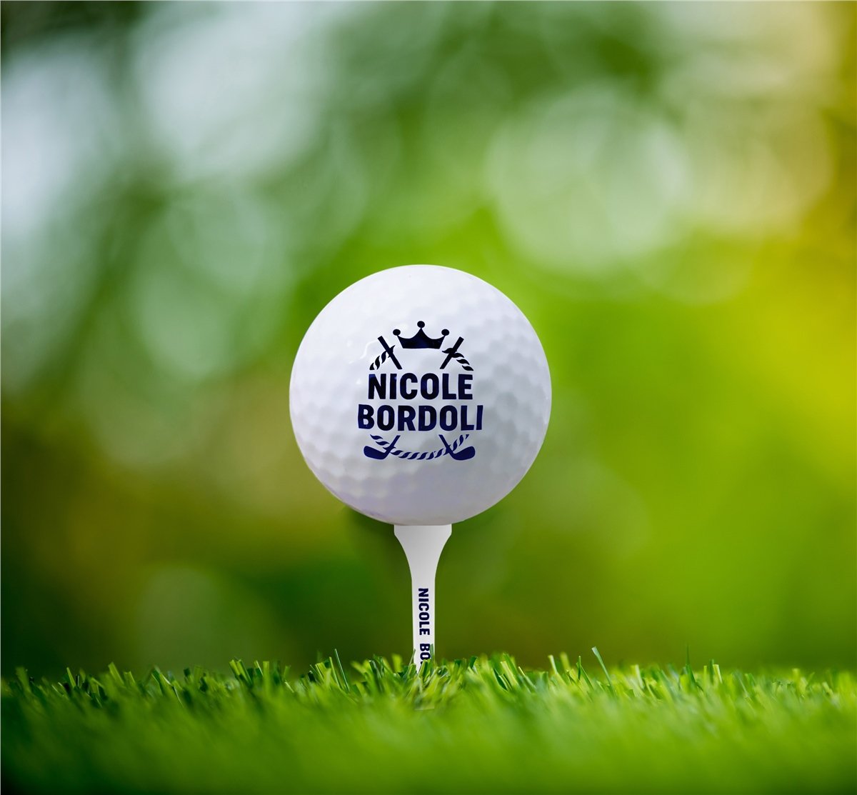 Zekupp Golf Severler İçin Profesyonel Ahşap Kutulu Golf Seti, 2 Gerçek Golf Topu ve 50 Adet Tee, İsim Baskılı, Tee, Golf Aksesuarları