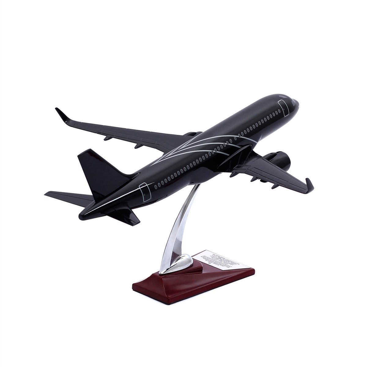 Zekupp - Maket Uçak - Airbus 320-200 1/100 - SİYAH ÖZEL TASARIM Model Uçak