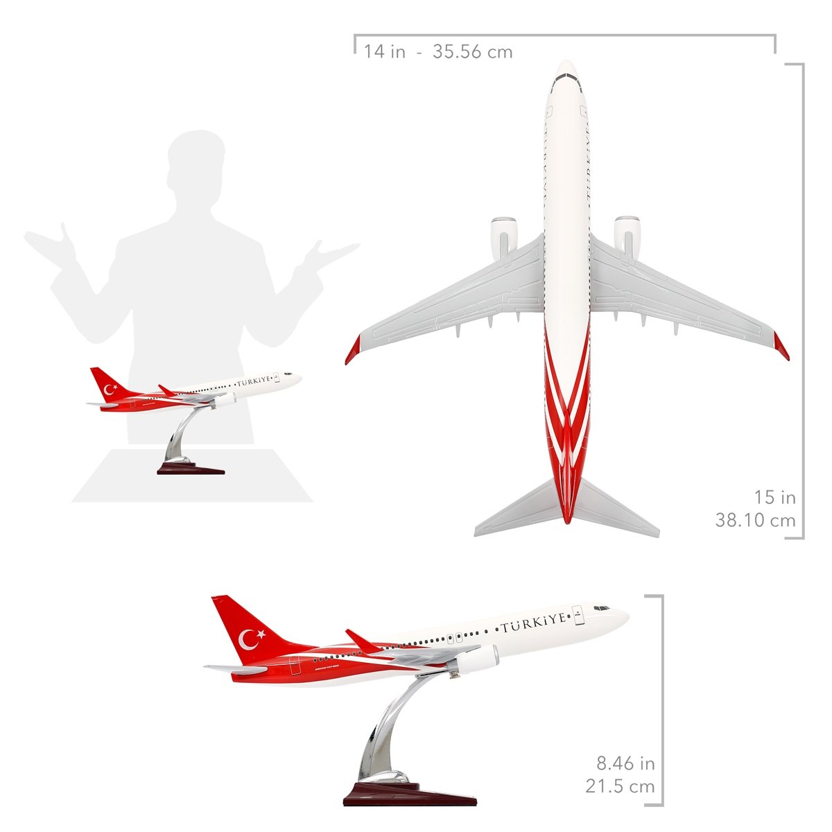 ZekUpp - Maket Uçak - Boeing 737-800 1/100 - TÜRKİYE Özel Tasarımlı Uçak Model F