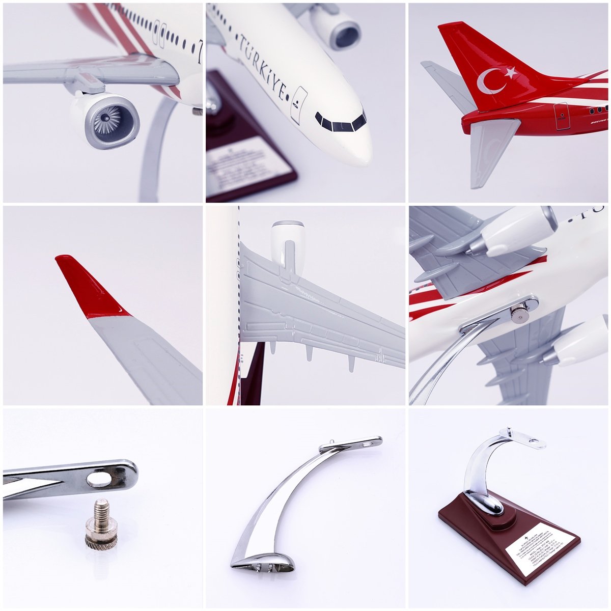 ZekUpp - Maket Uçak - Boeing 737-800 1/100 - TÜRKİYE Özel Tasarımlı Uçak Model F