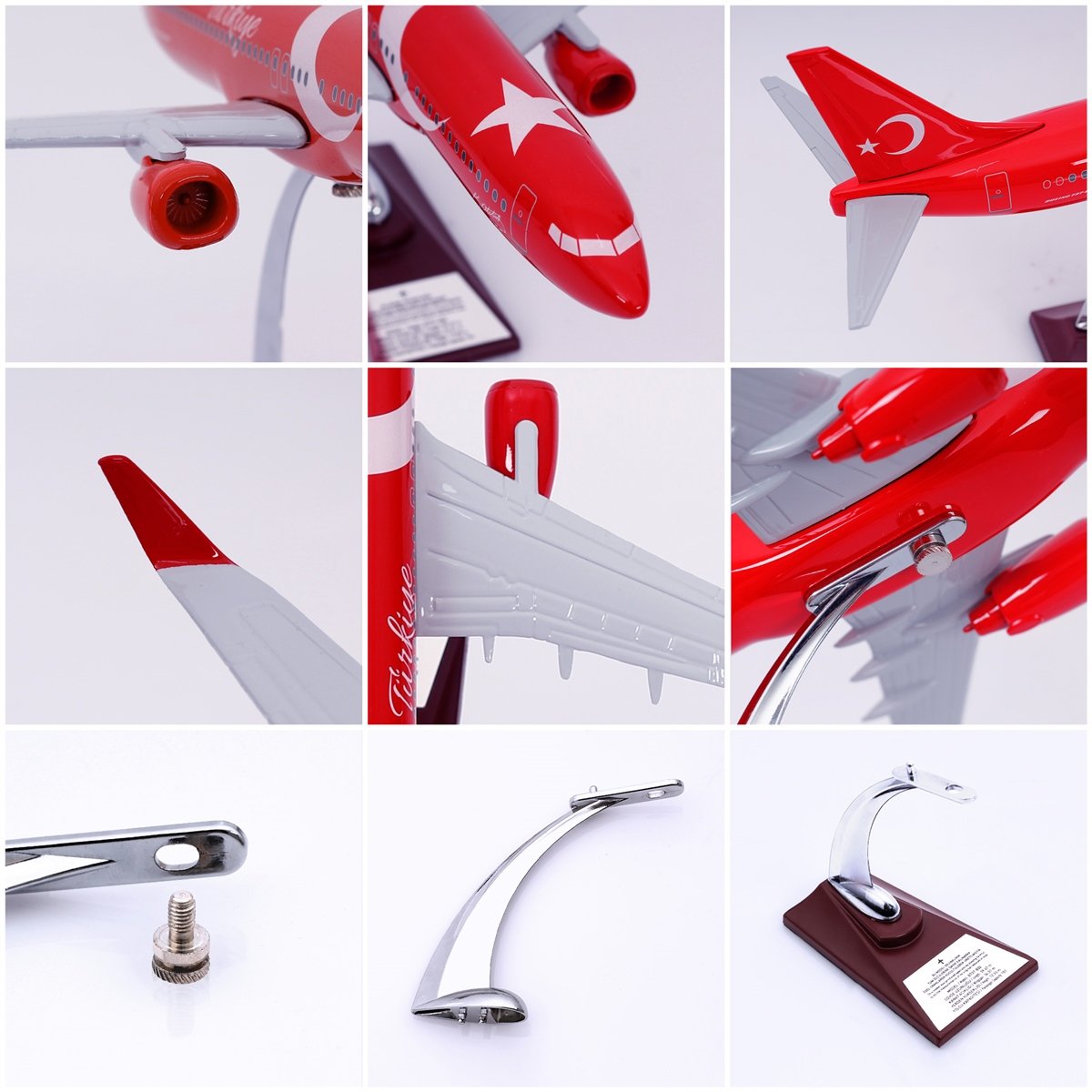 Zekupp - Maket Uçak - Boeing 737-800 1/100 - TÜRKİYE ÖZEL TASARIMLI Model Uçak, Model E