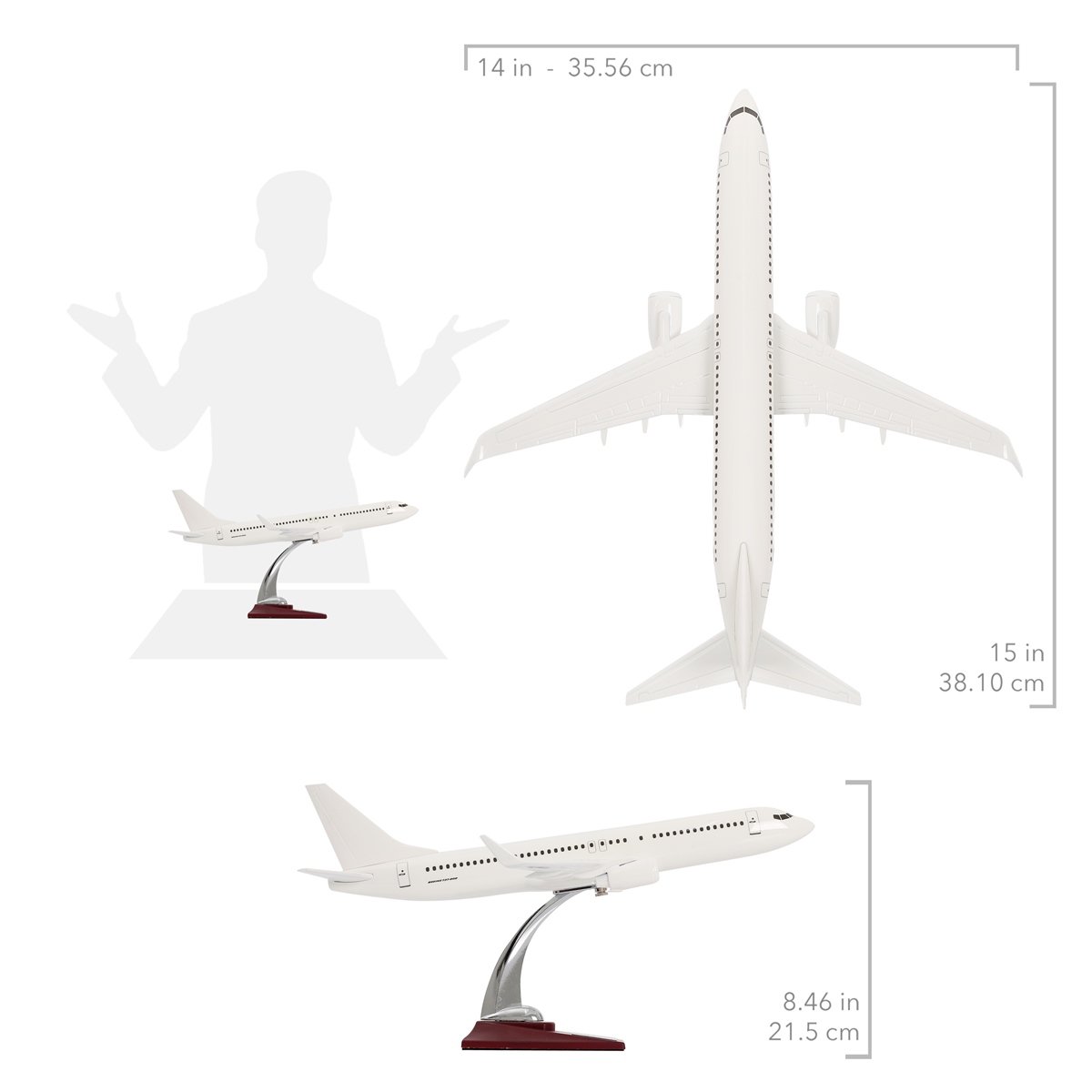 Zekupp - Maket Uçak - Boeing 737-800 1/100 - BEYAZ ÖZEL TASARIM Model Uçak