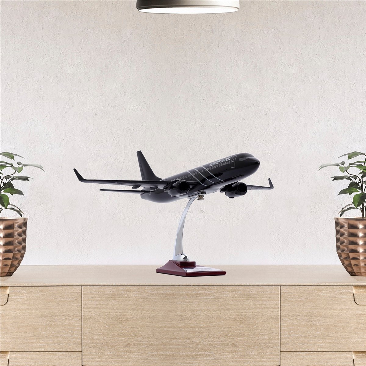 Zekupp - Maket Uçak - Boeing 737-800 1/100 - SİYAH ÖZEL TASARIM Model Uçak