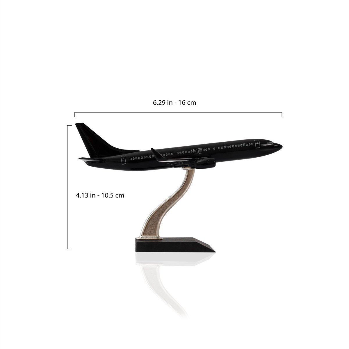 Zekupp - Maket Uçak - Boeing 737-800 1/250 Metal Gövde - SİYAH ÖZEL TASARIM Model Uçak