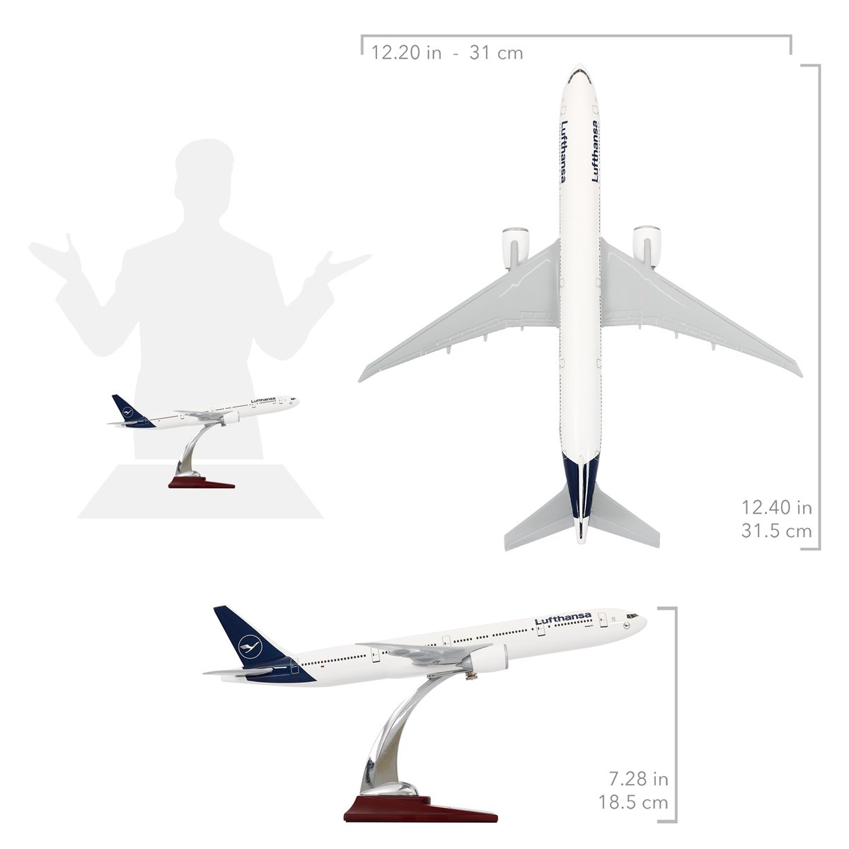 ZekUpp -Maket Uçak - Boeing 777-300 1/200 - LUFTHANSA Model Uçak