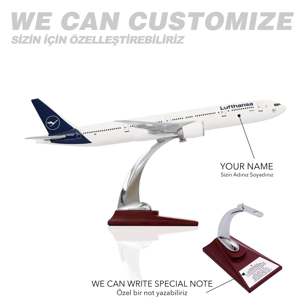 ZekUpp -Maket Uçak - Boeing 777-300 1/200 - LUFTHANSA Model Uçak