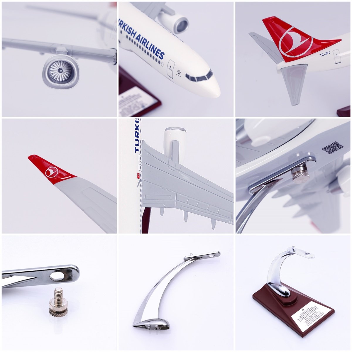 Zekupp - Maket Uçak THY LİSANSLI -  Boeing 737-800 1/100 - TK Tasarımlı Model Uçak