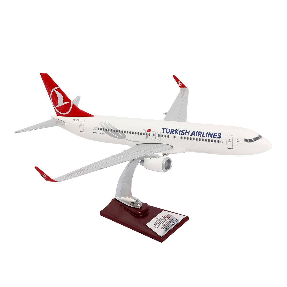 Zekupp - Maket Uçak THY LİSANSLI -  Boeing 737-800 1/100 - TK Tasarımlı Model Uçak